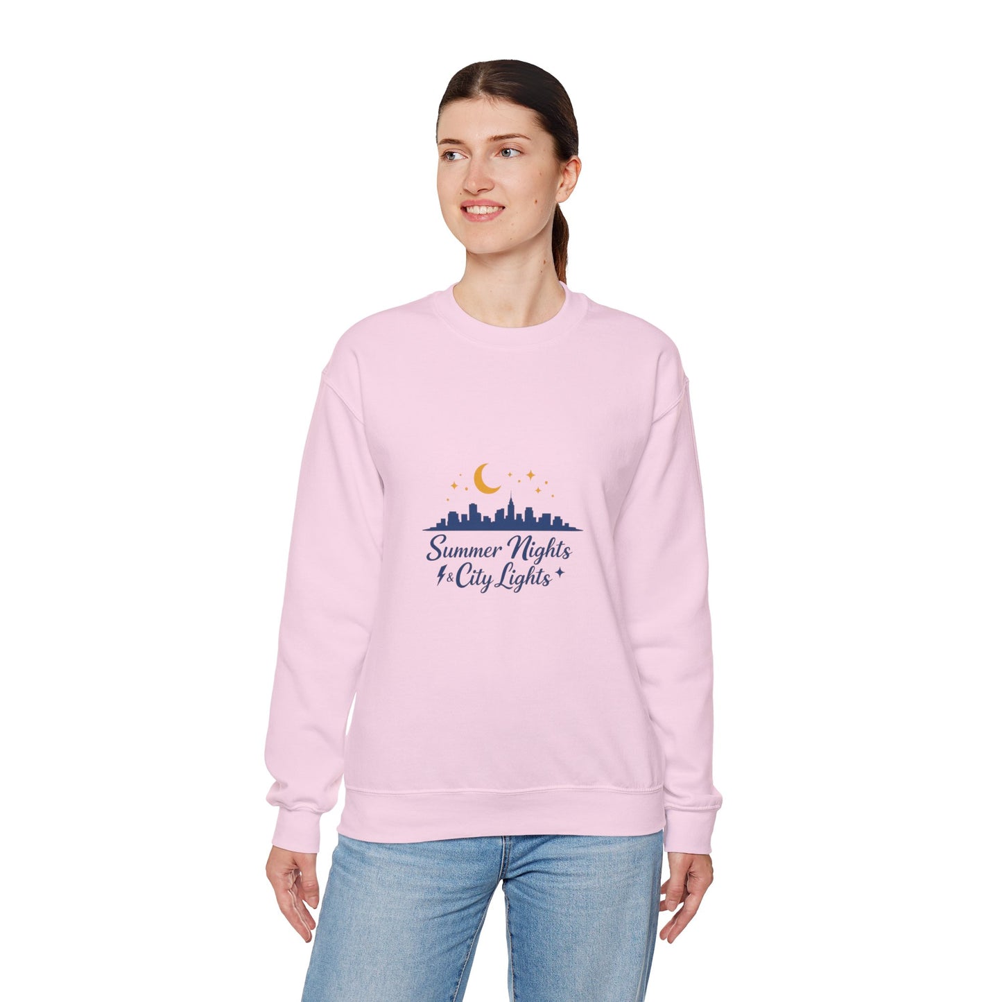 Summer Vibes Crewneck Sweatshirt — "Summer Nights and City Lights"
