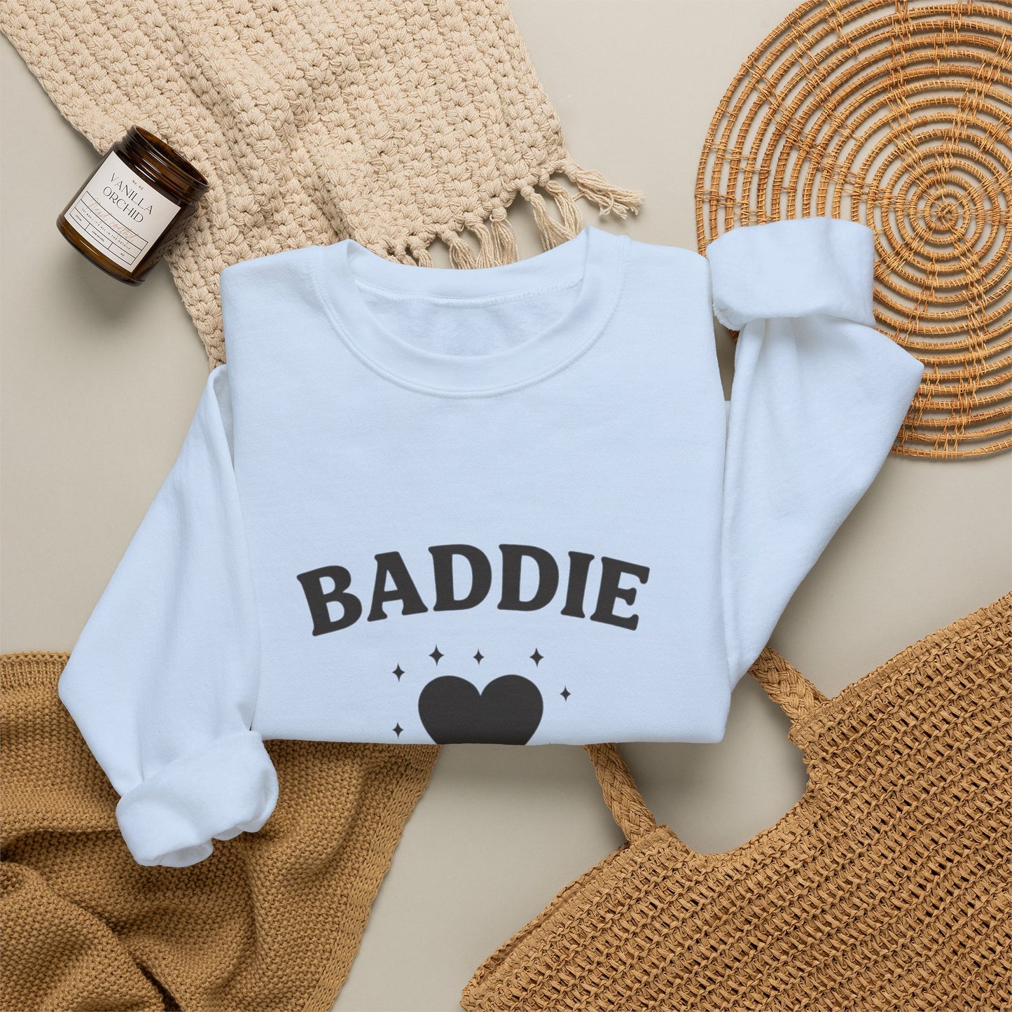 Baddie in Love sweatshirt | Heart typography crewneck