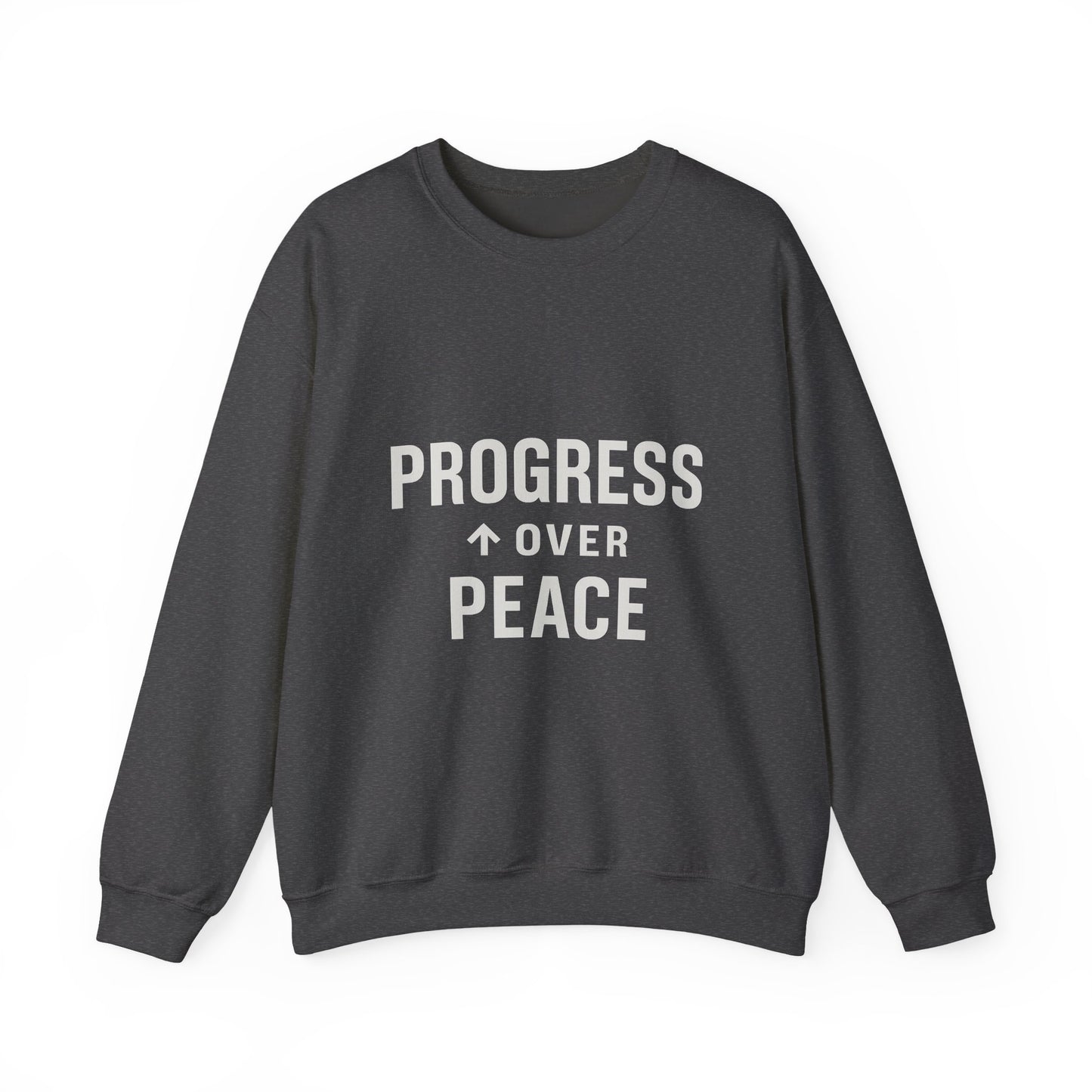 Peace Over Progress Sweatshirt — Minimalist Statement Crewneck