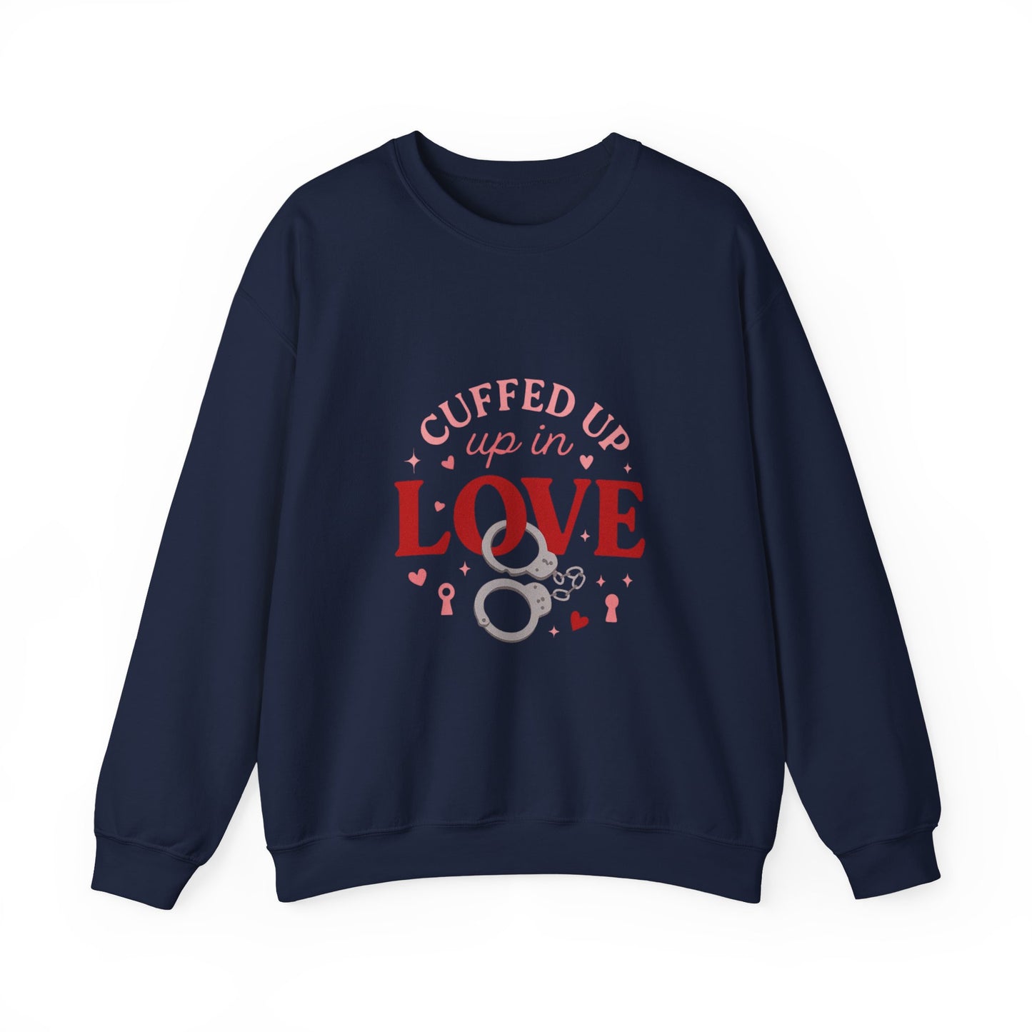 Cuffed Up in Love Crewneck Sweatshirt — Cozy Romantic Pullover