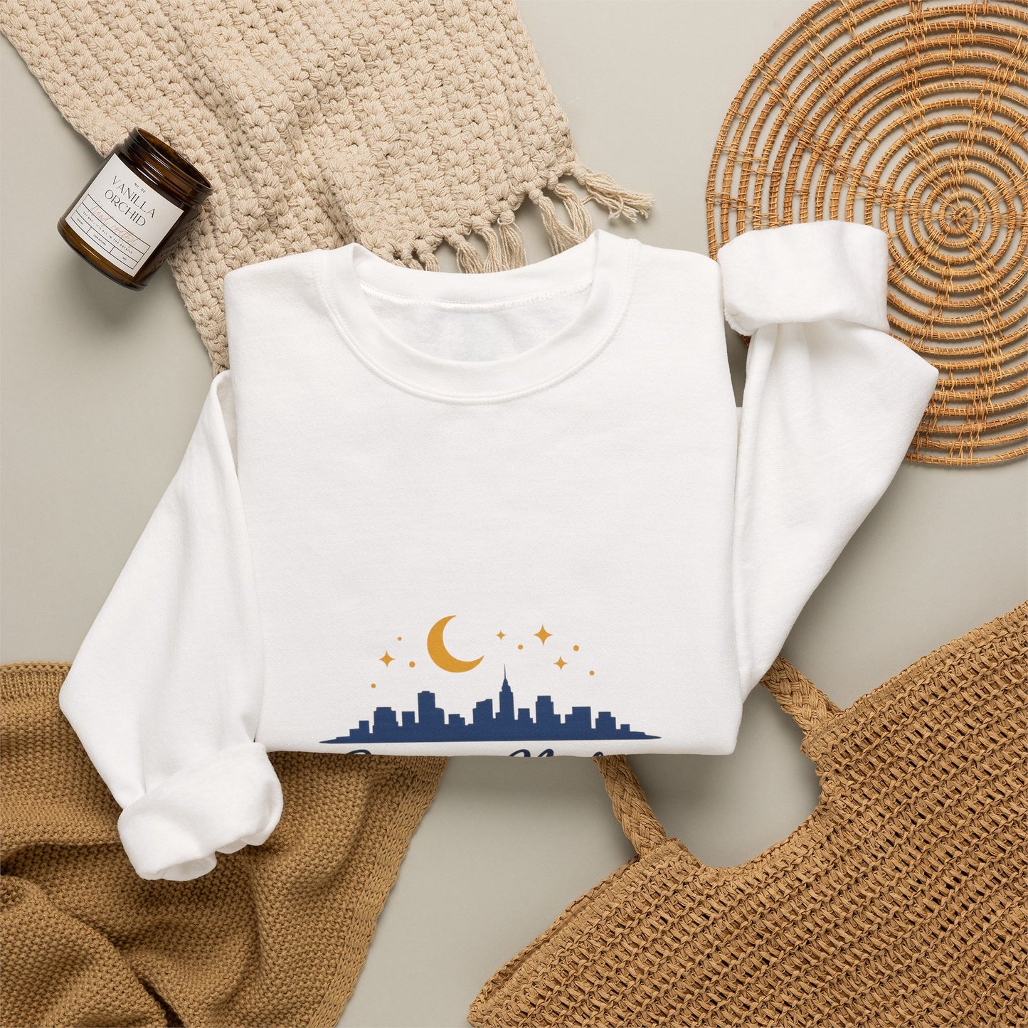 Summer Vibes Crewneck Sweatshirt — "Summer Nights and City Lights"