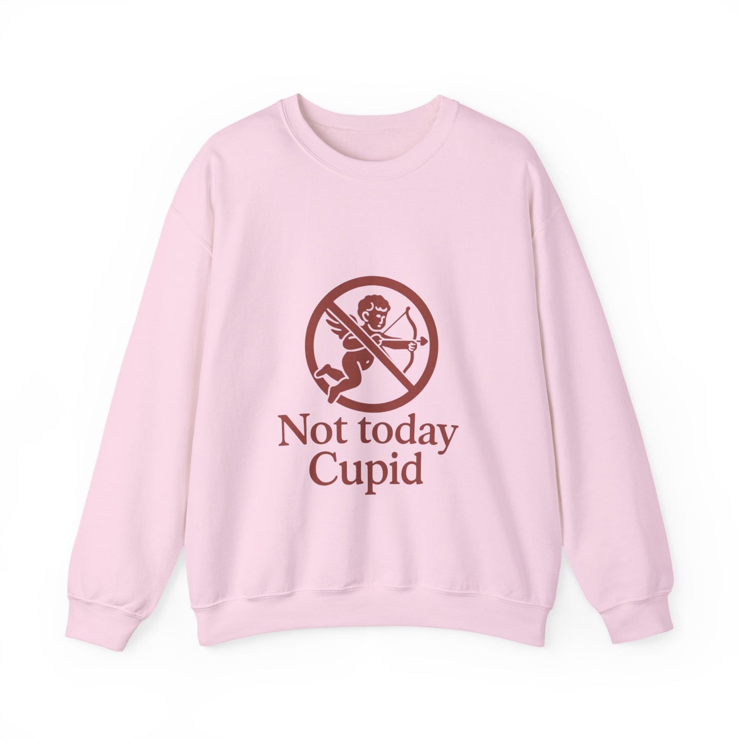 Not Today Cupid sweatshirt | anti-valentine crewneck, funny cupid graphic