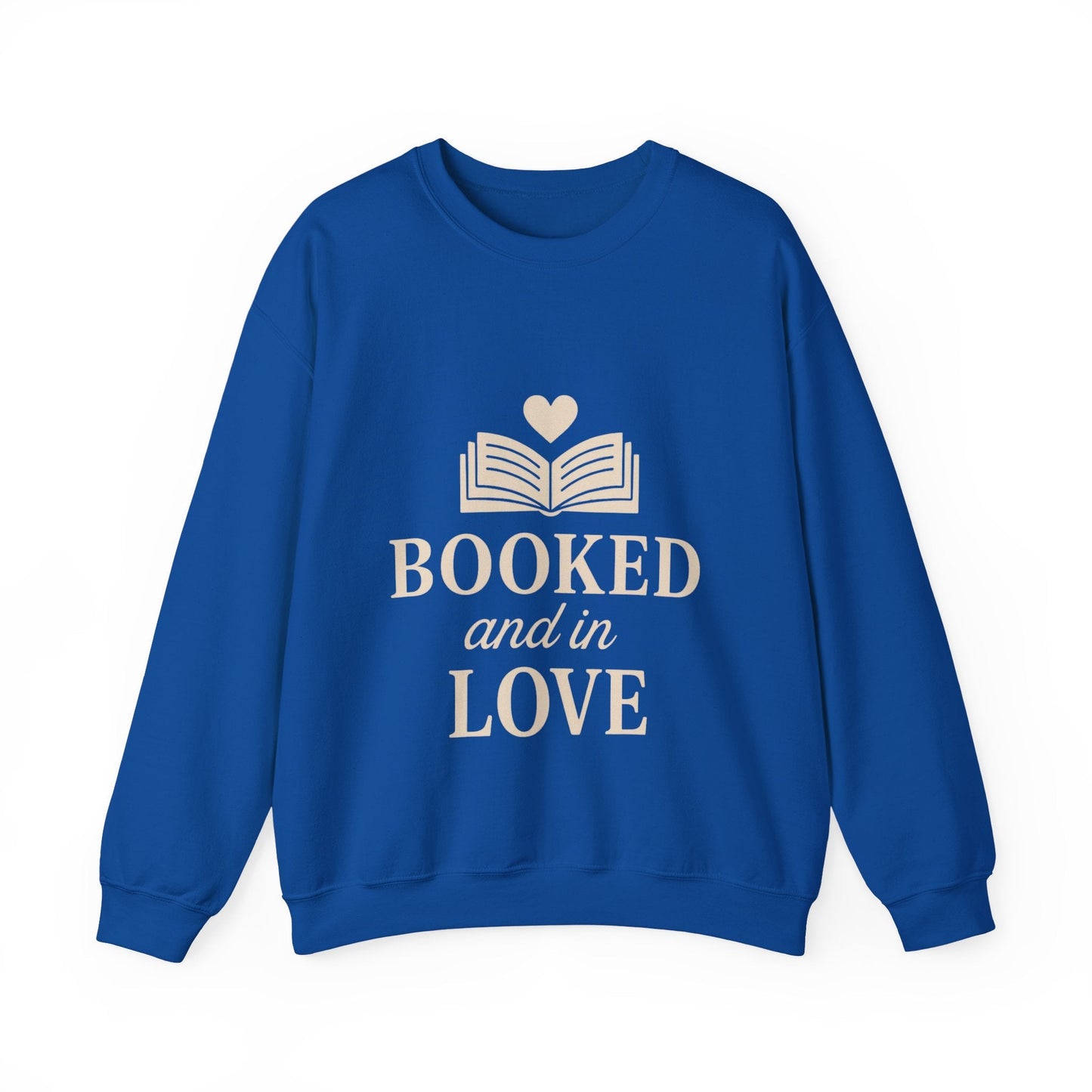 Booked and in Love Sweatshirt | Book Lovers Crewneck, Reading Graphic Printify