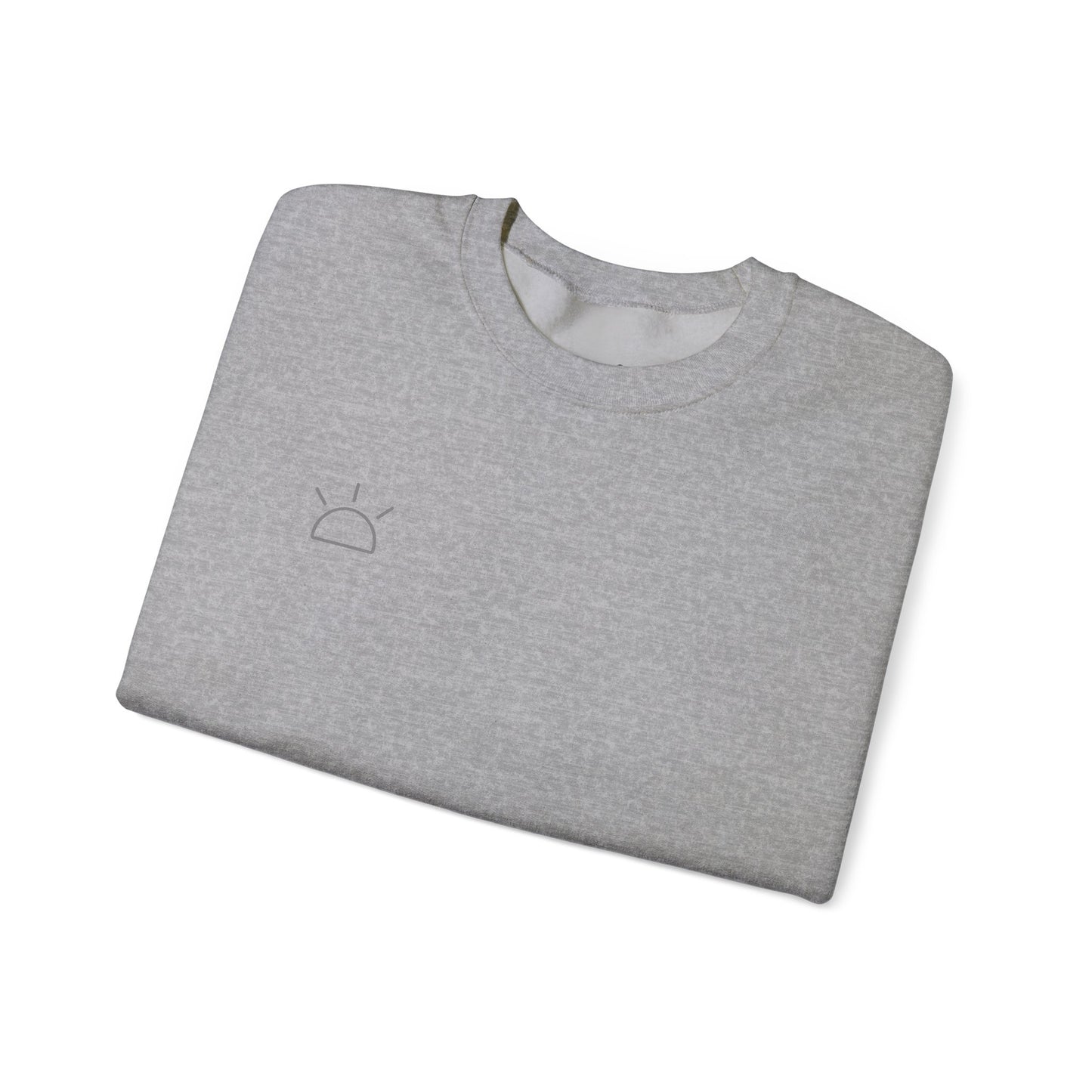 Minimal Sunrise Crewneck Sweatshirt — Simple Sun Outline Casual Pullover