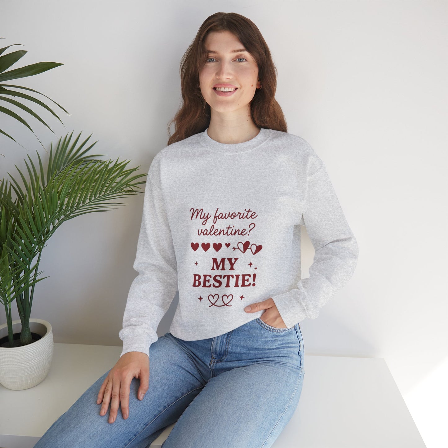 My Favorite Valentine My Bestie sweatshirt | Friendship Valentine Crewneck
