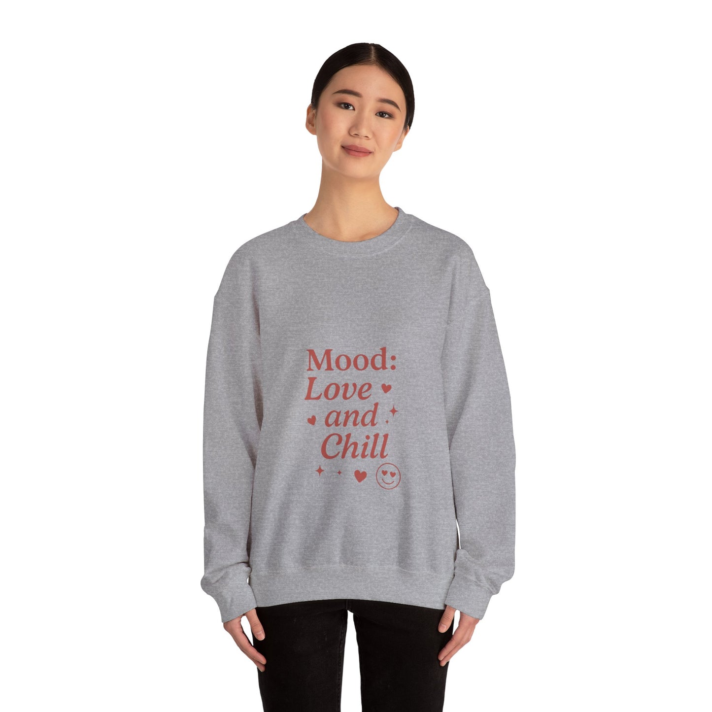 Mood: Love and Chill sweatshirt | Cozy slogan crewneck
