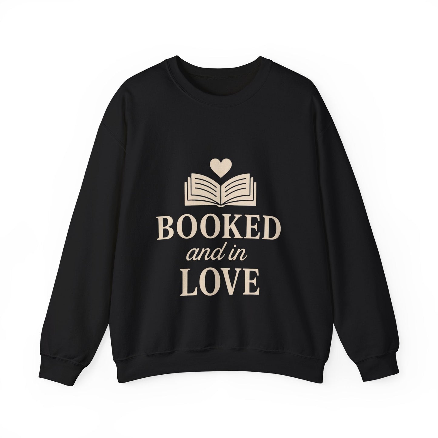 Booked and in Love Sweatshirt | Book Lovers Crewneck, Reading Graphic Printify