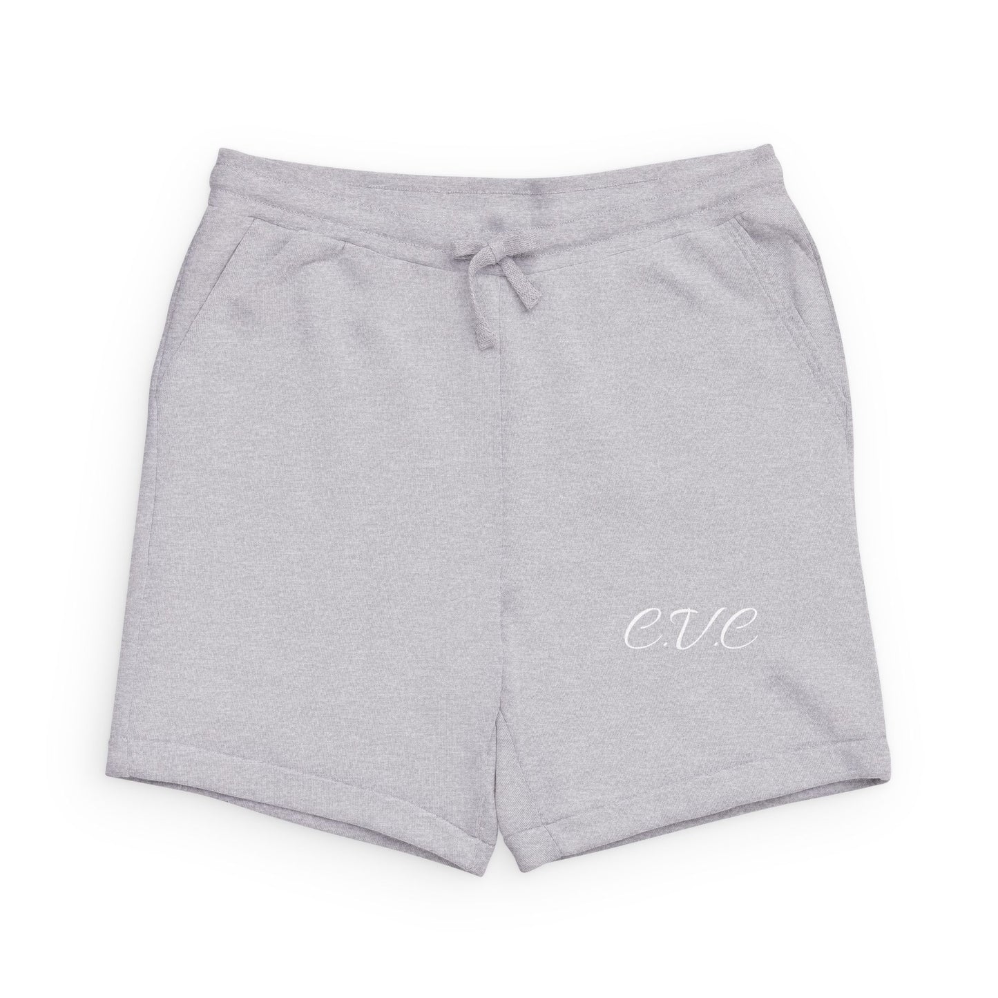 Embroidered Script Initials Sweatshorts — Personalized Black Fleece Shorts