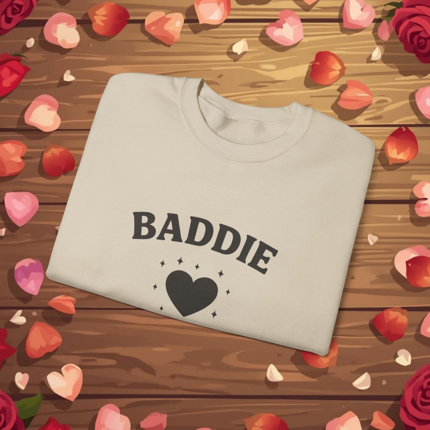 Baddie in Love sweatshirt | Heart typography crewneck