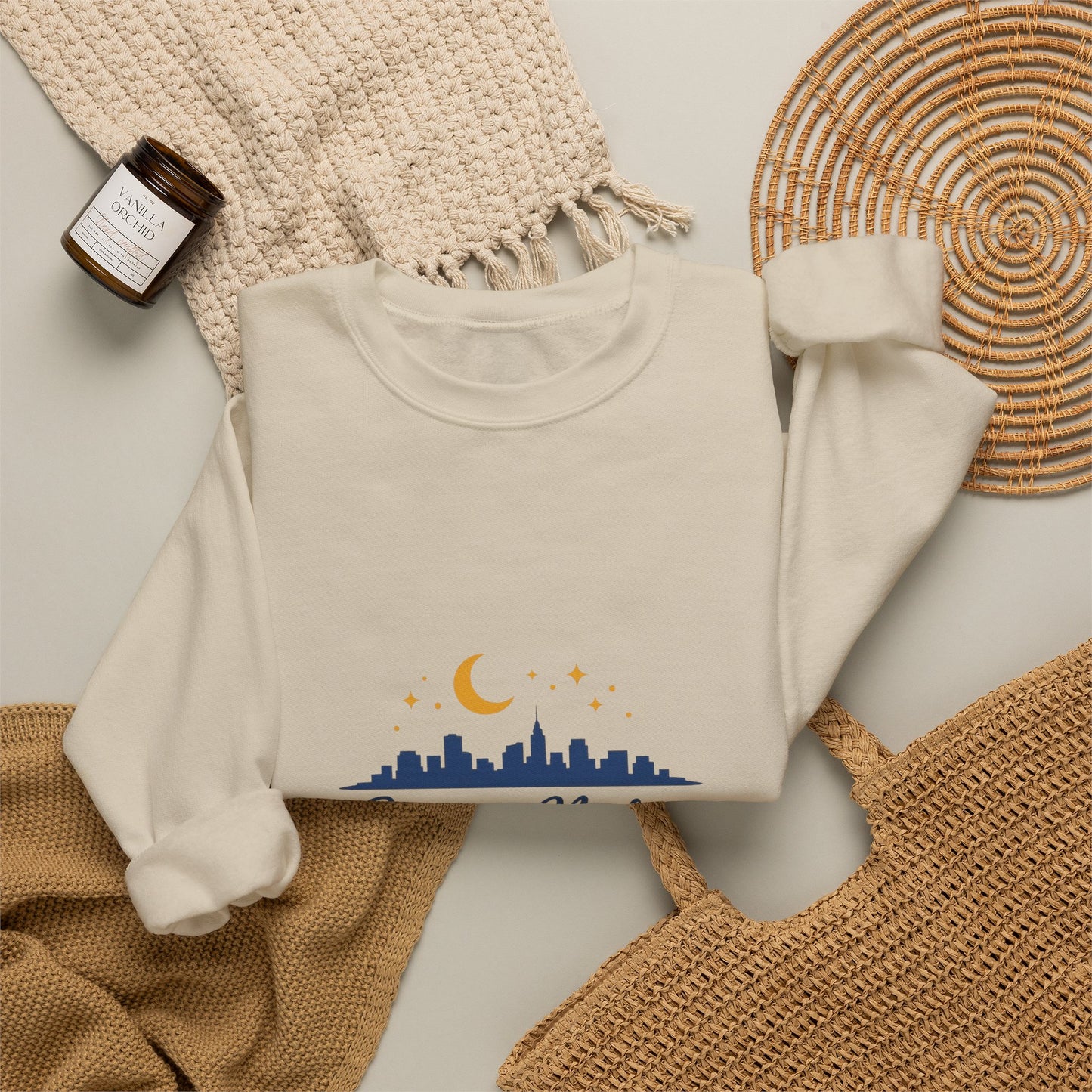 Summer Vibes Crewneck Sweatshirt — "Summer Nights and City Lights"
