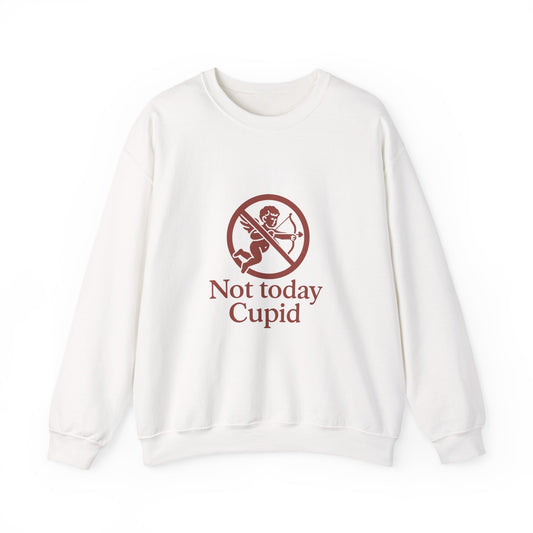 Not Today Cupid sweatshirt | anti-valentine crewneck, funny cupid graphic