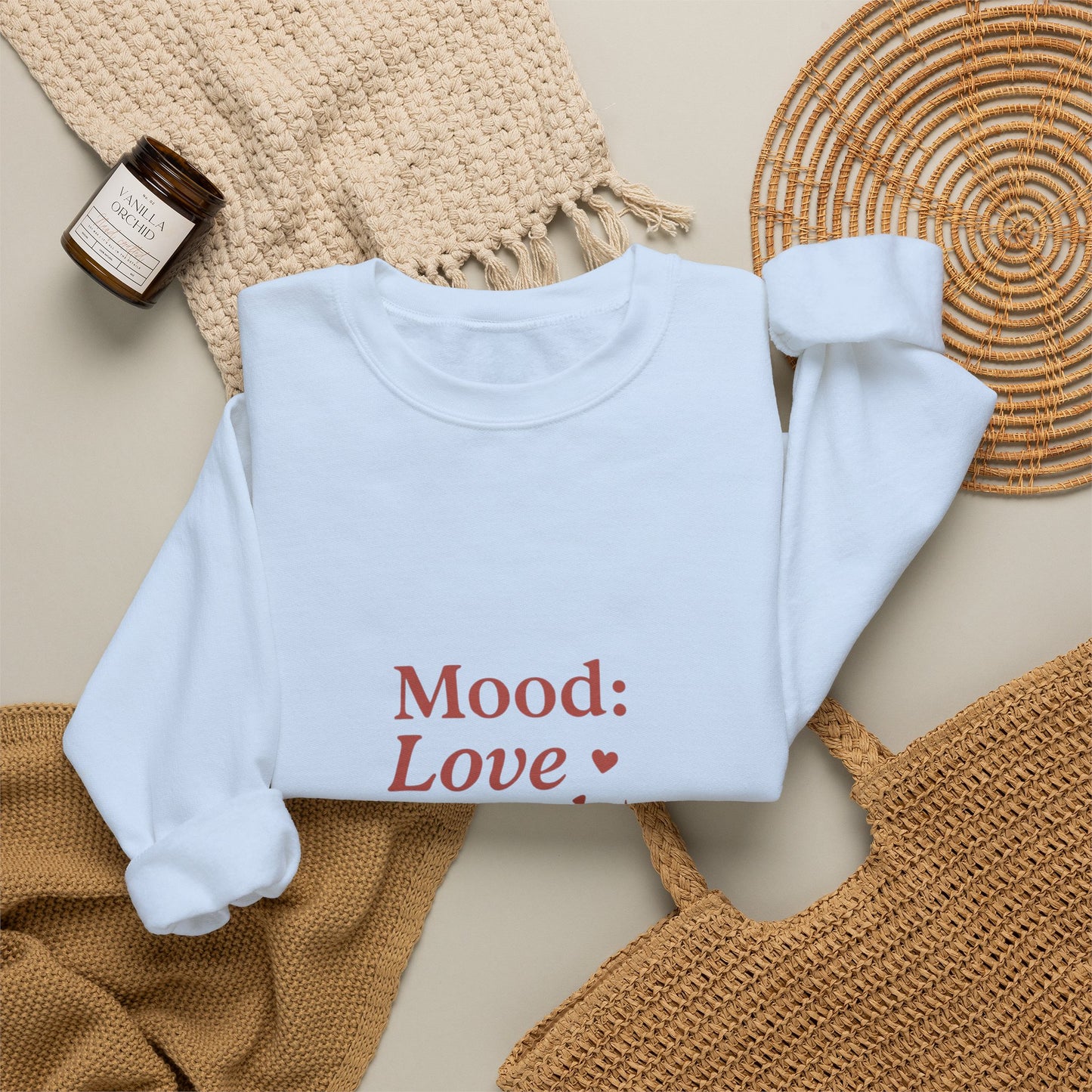 Mood: Love and Chill sweatshirt | Cozy slogan crewneck