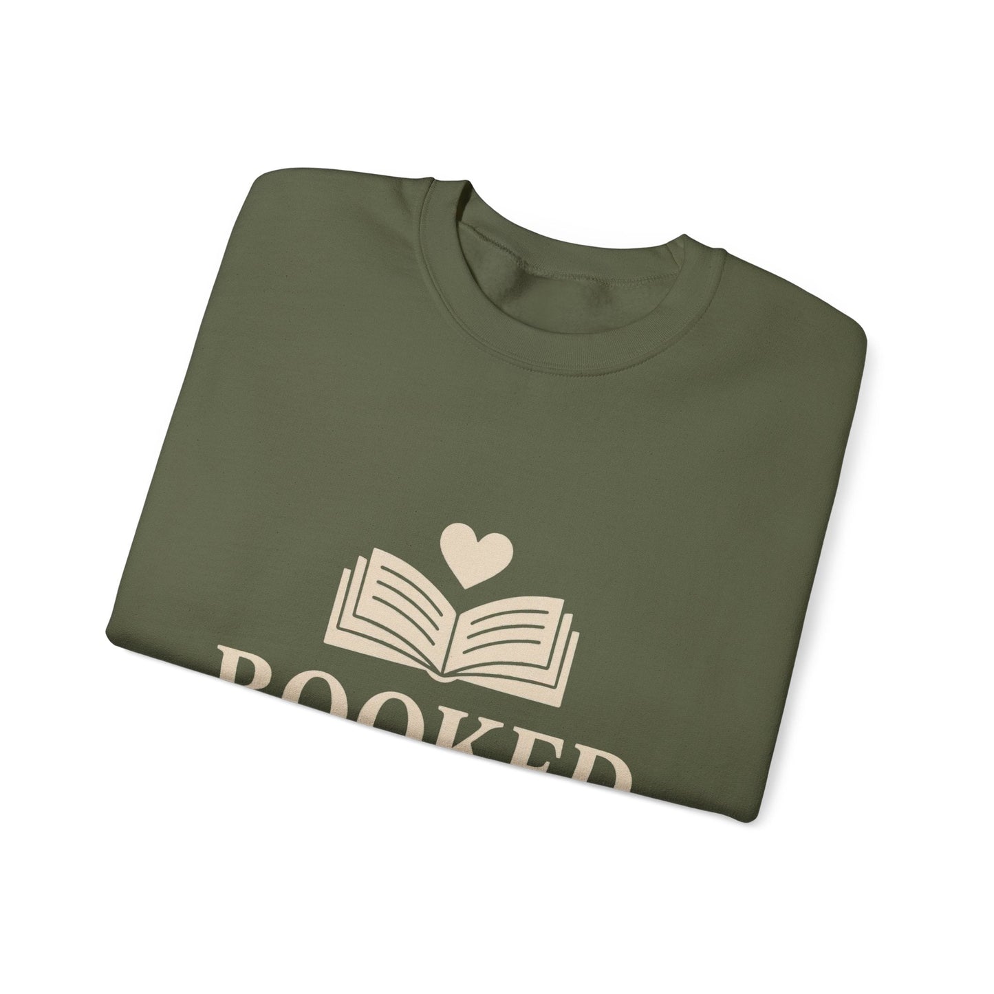Booked and in Love Sweatshirt | Book Lovers Crewneck, Reading Graphic Printify