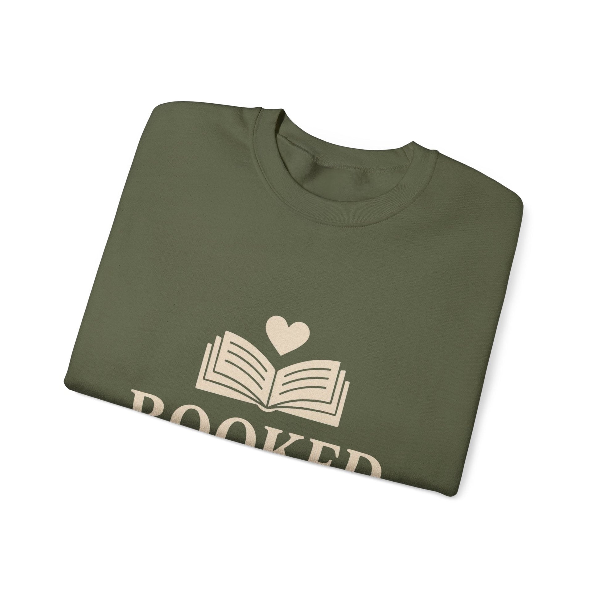 Booked and in Love Sweatshirt | Book Lovers Crewneck, Reading Graphic Printify