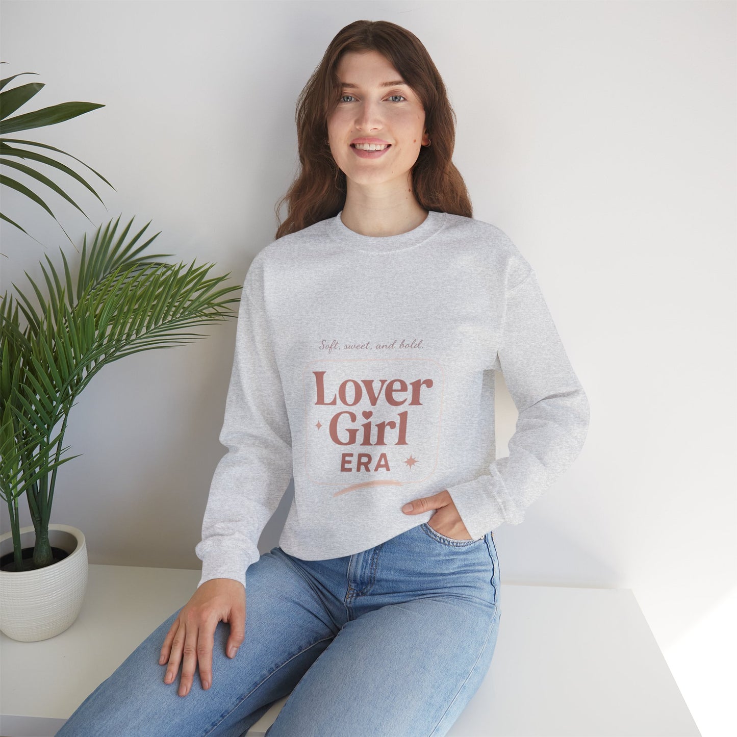 Lover Girl Valentines Sweatshirt | Cute Typography Heart Design