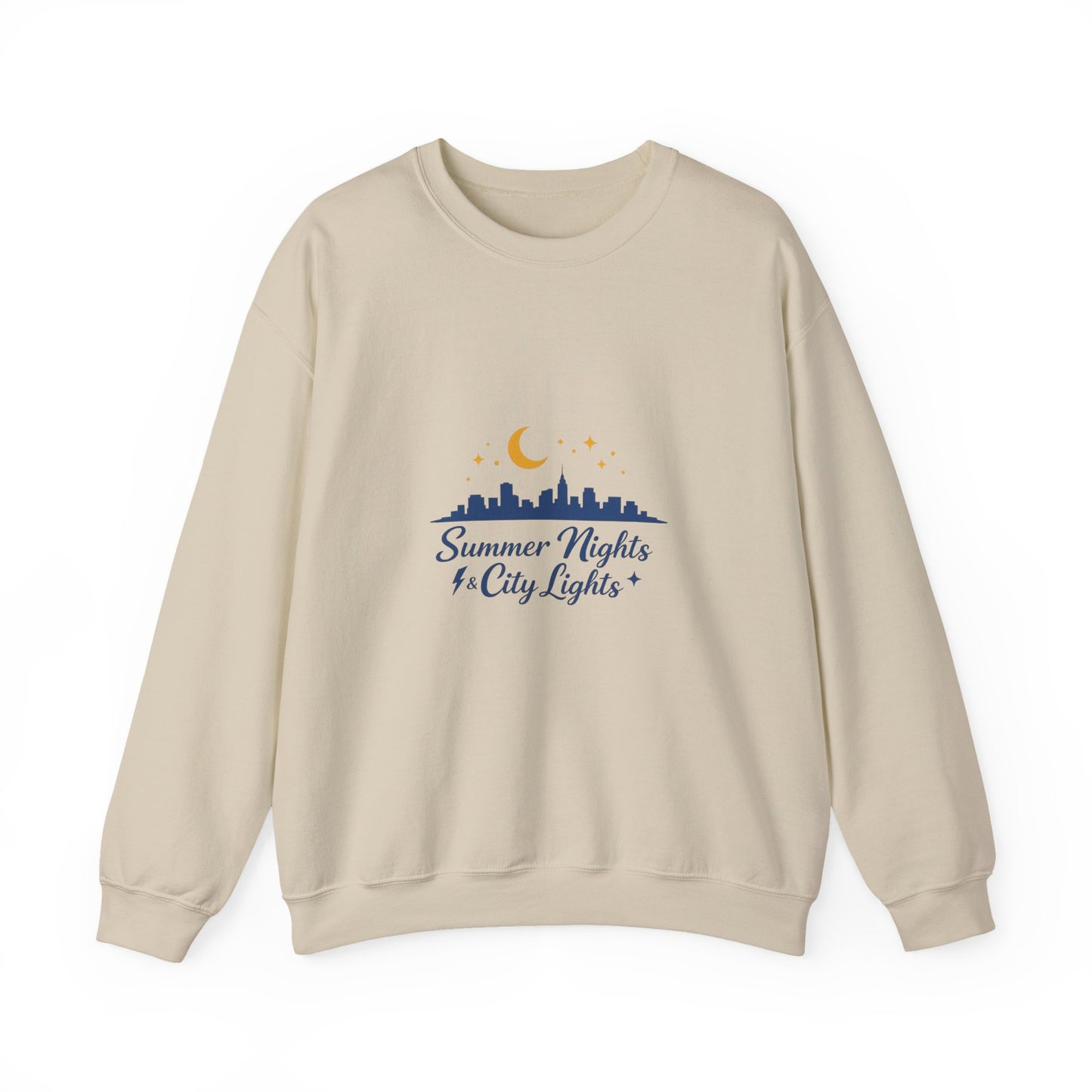 Summer Vibes Crewneck Sweatshirt — "Summer Nights and City Lights"