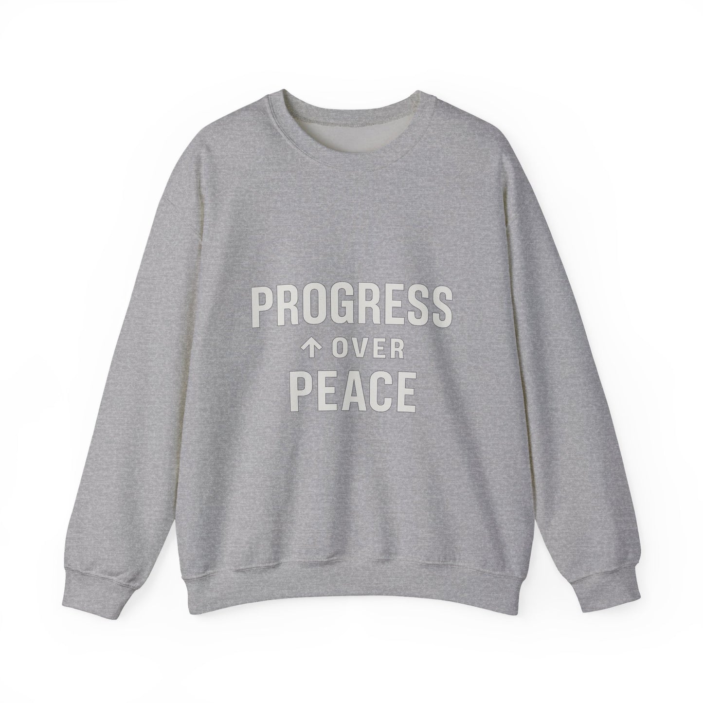 Peace Over Progress Sweatshirt — Minimalist Statement Crewneck