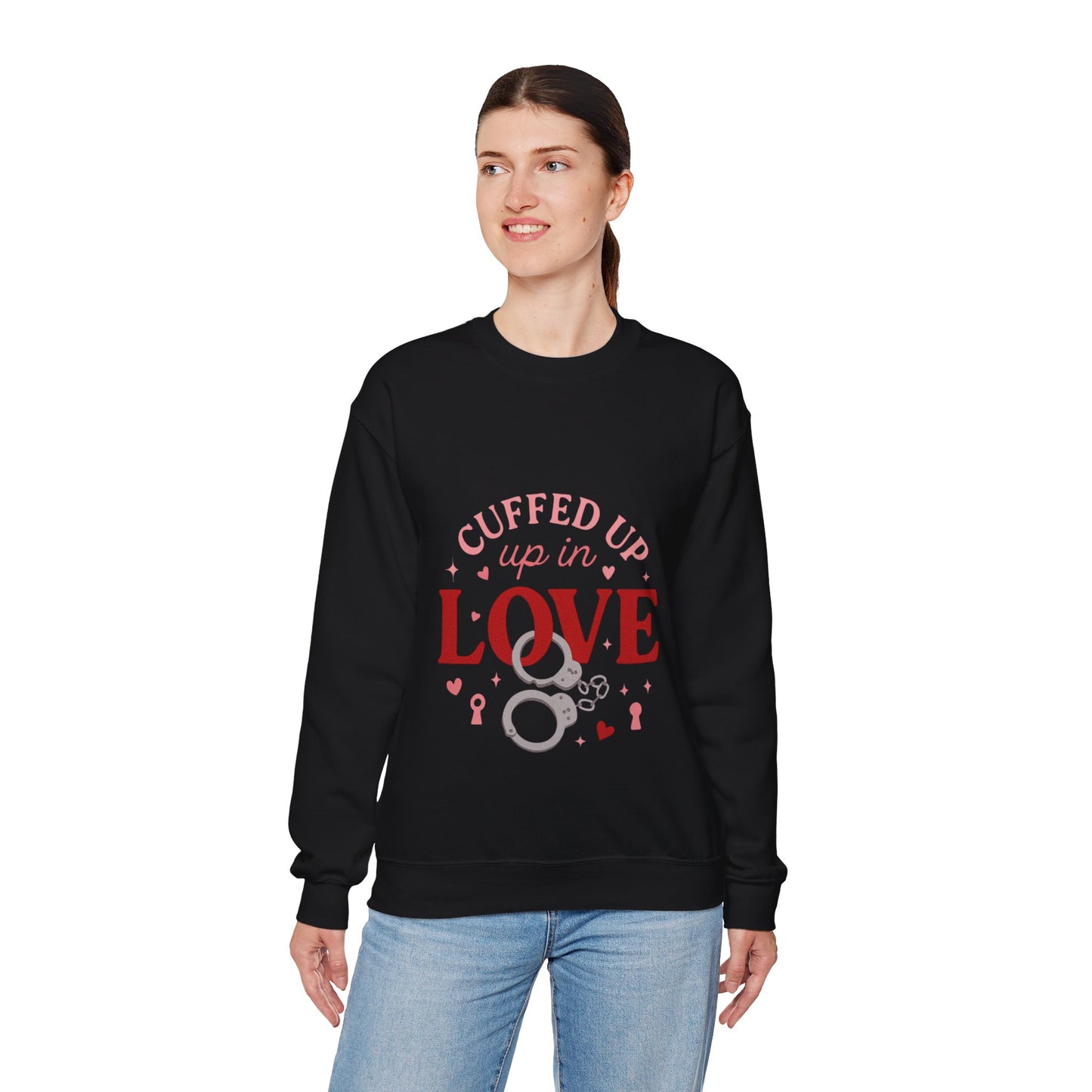 Cuffed Up in Love Crewneck Sweatshirt — Cozy Romantic Pullover