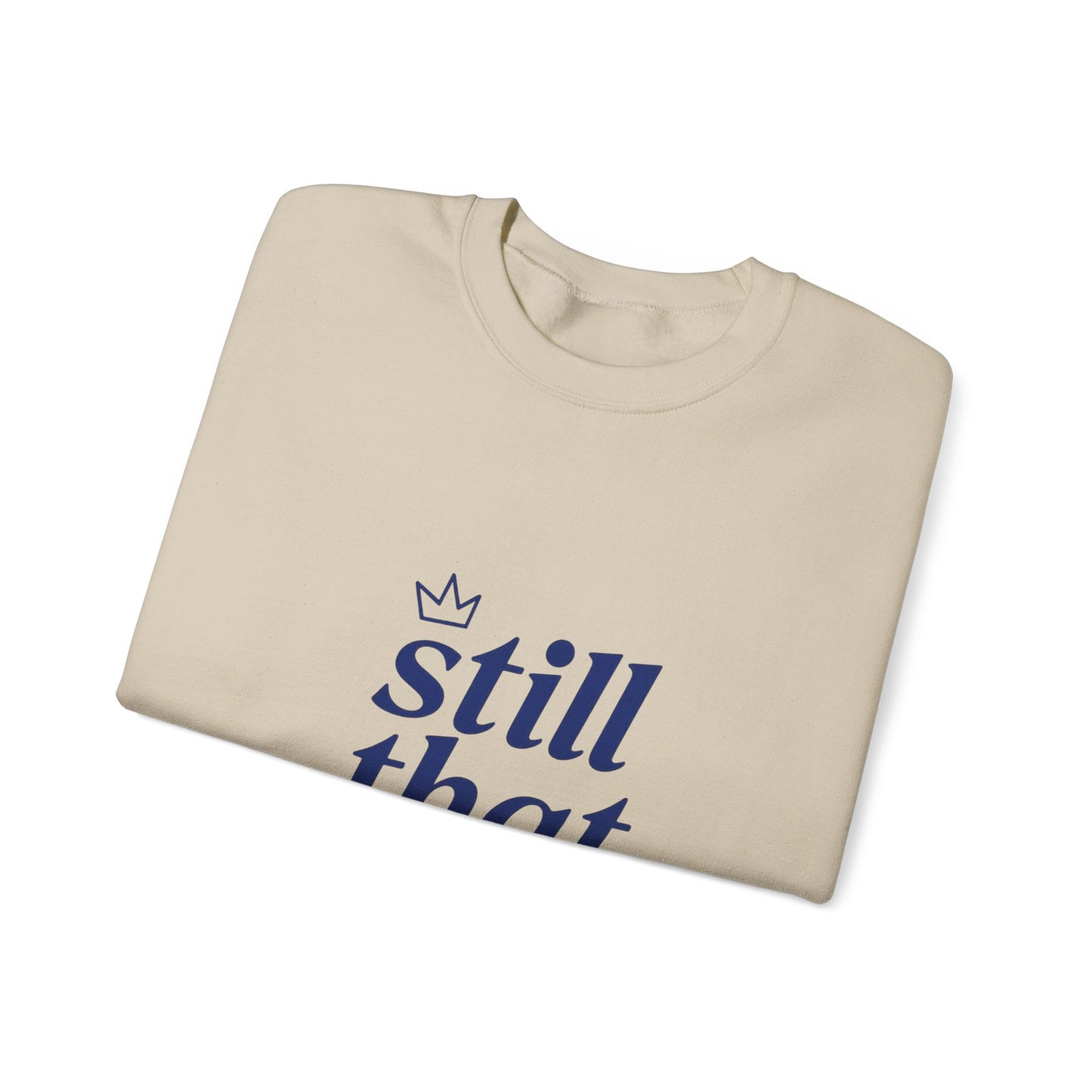 "still that girl" Navy Script Cozy Pullover