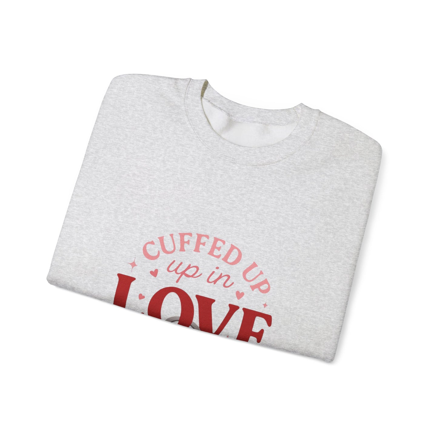 Cuffed Up in Love Crewneck Sweatshirt — Cozy Romantic Pullover