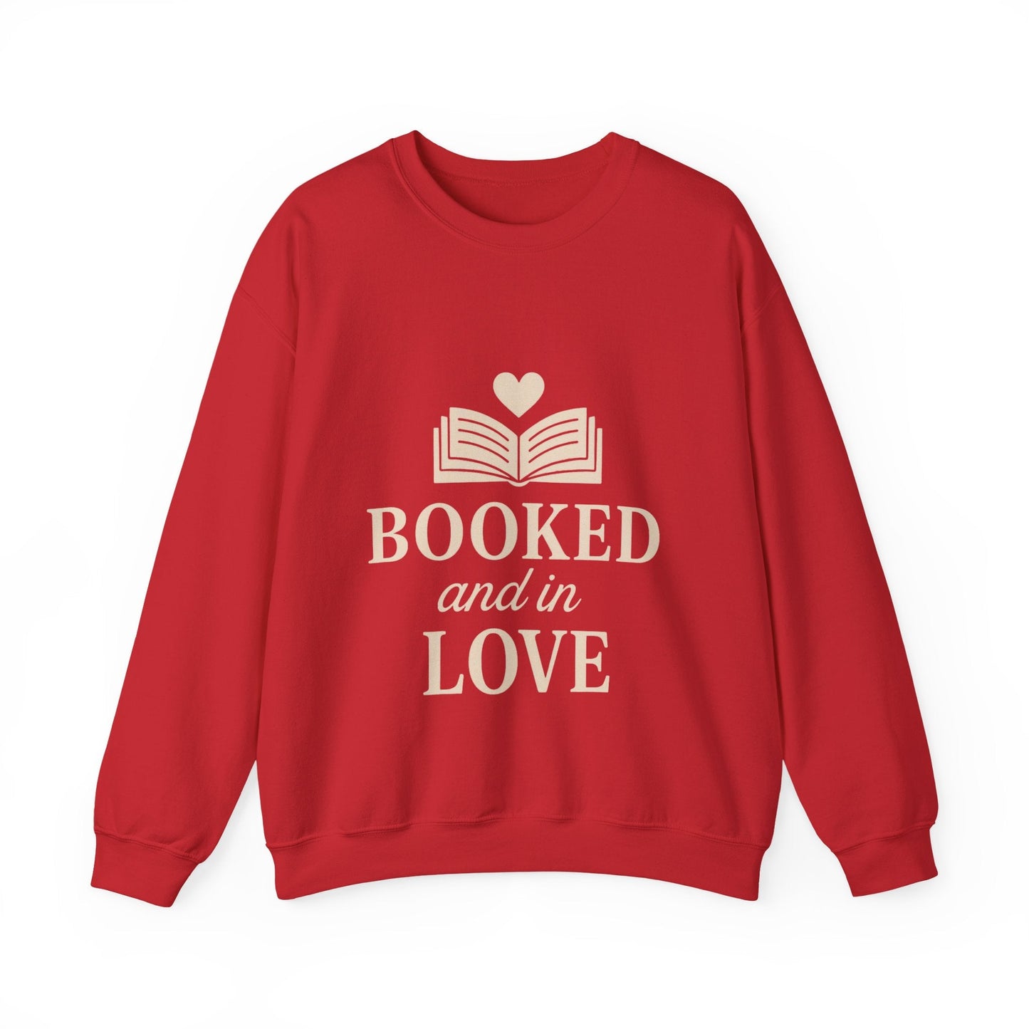 Booked and in Love Sweatshirt | Book Lovers Crewneck, Reading Graphic Printify