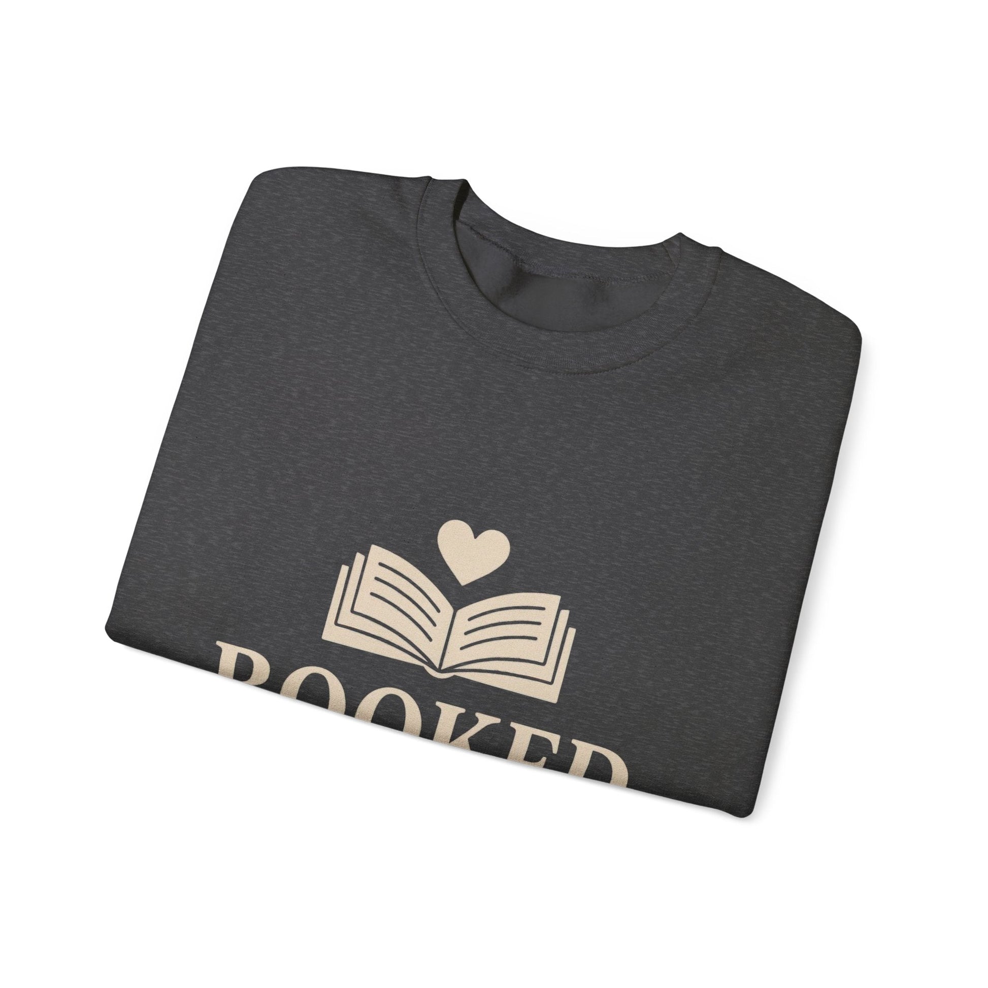 Booked and in Love Sweatshirt | Book Lovers Crewneck, Reading Graphic Printify