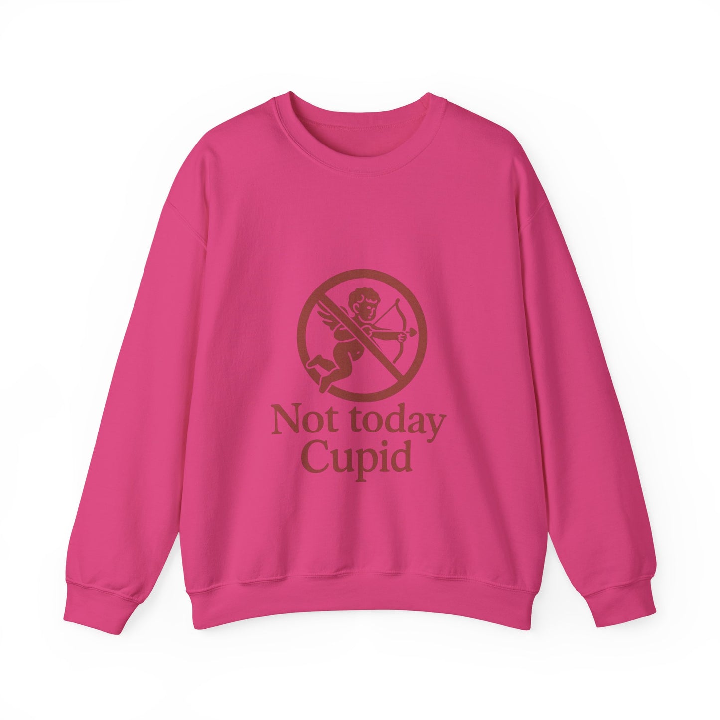 Not Today Cupid sweatshirt | anti-valentine crewneck, funny cupid graphic