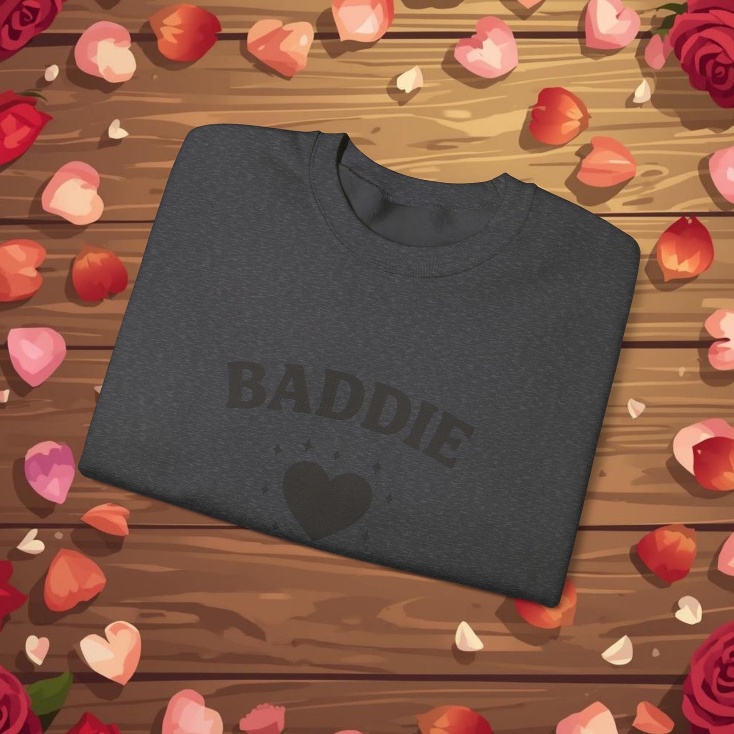 Baddie in Love sweatshirt | Heart typography crewneck