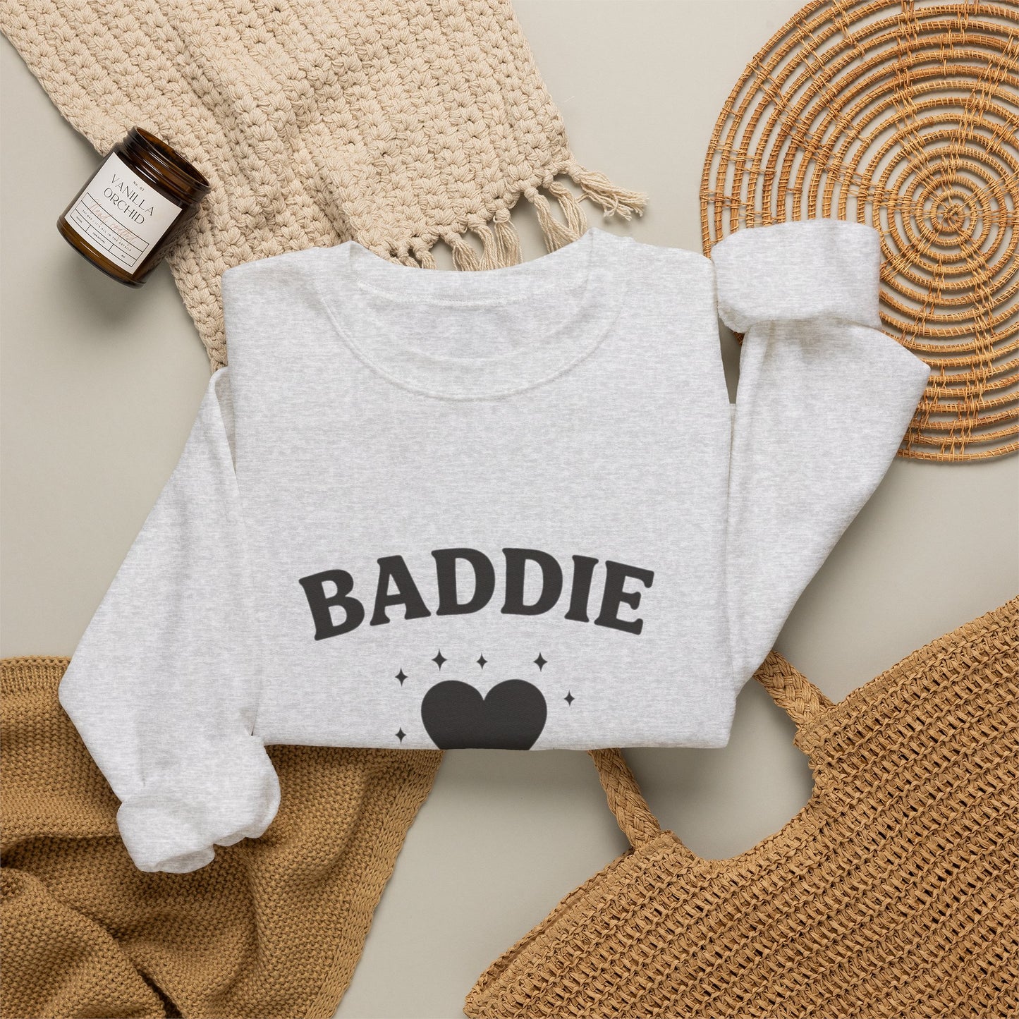 Baddie in Love sweatshirt | Heart typography crewneck
