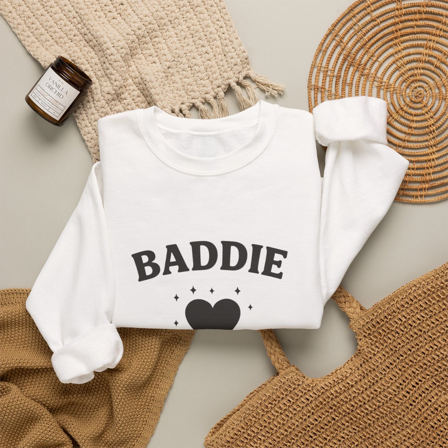 Baddie in Love sweatshirt | Heart typography crewneck