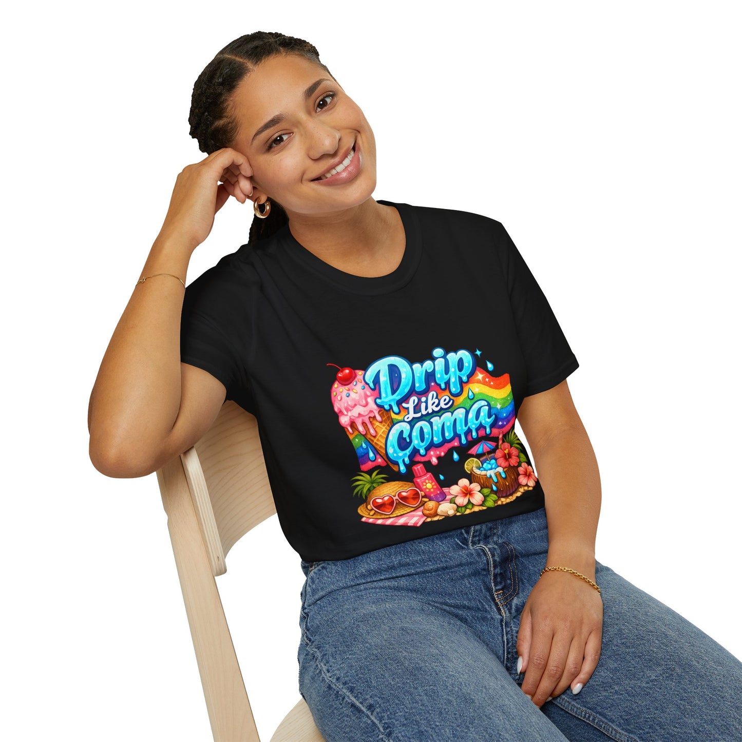 Drip Like Coma Tropical Graphic T-Shirt