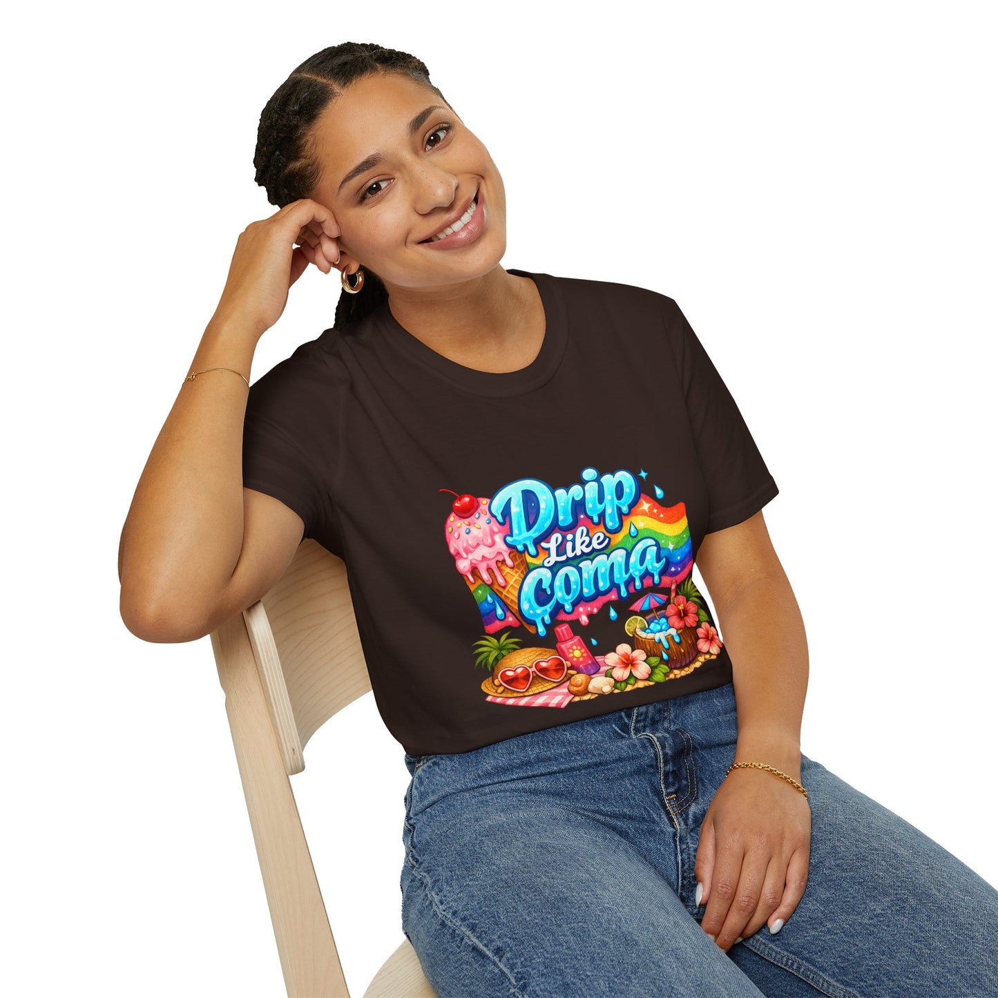 Drip Like Coma Tropical Graphic T-Shirt