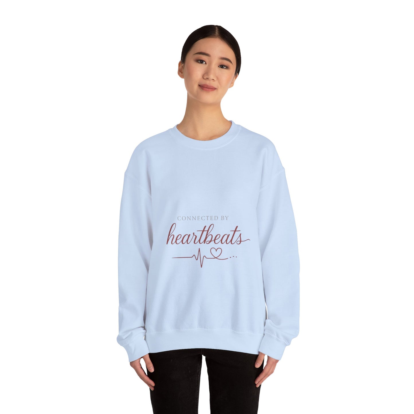 Connected by Heartbeats sweatshirt | heartbeat script design