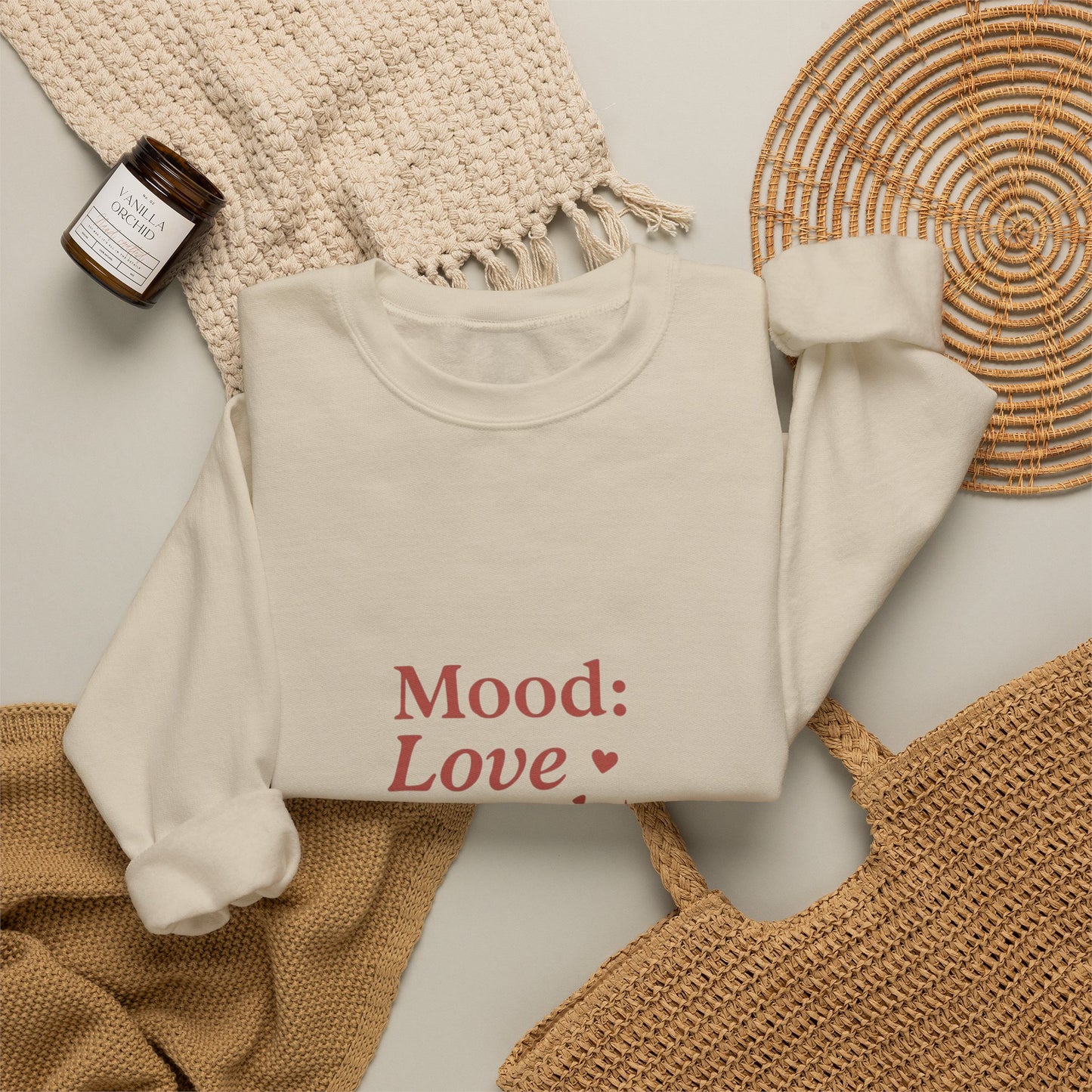 Mood: Love and Chill sweatshirt | Cozy slogan crewneck