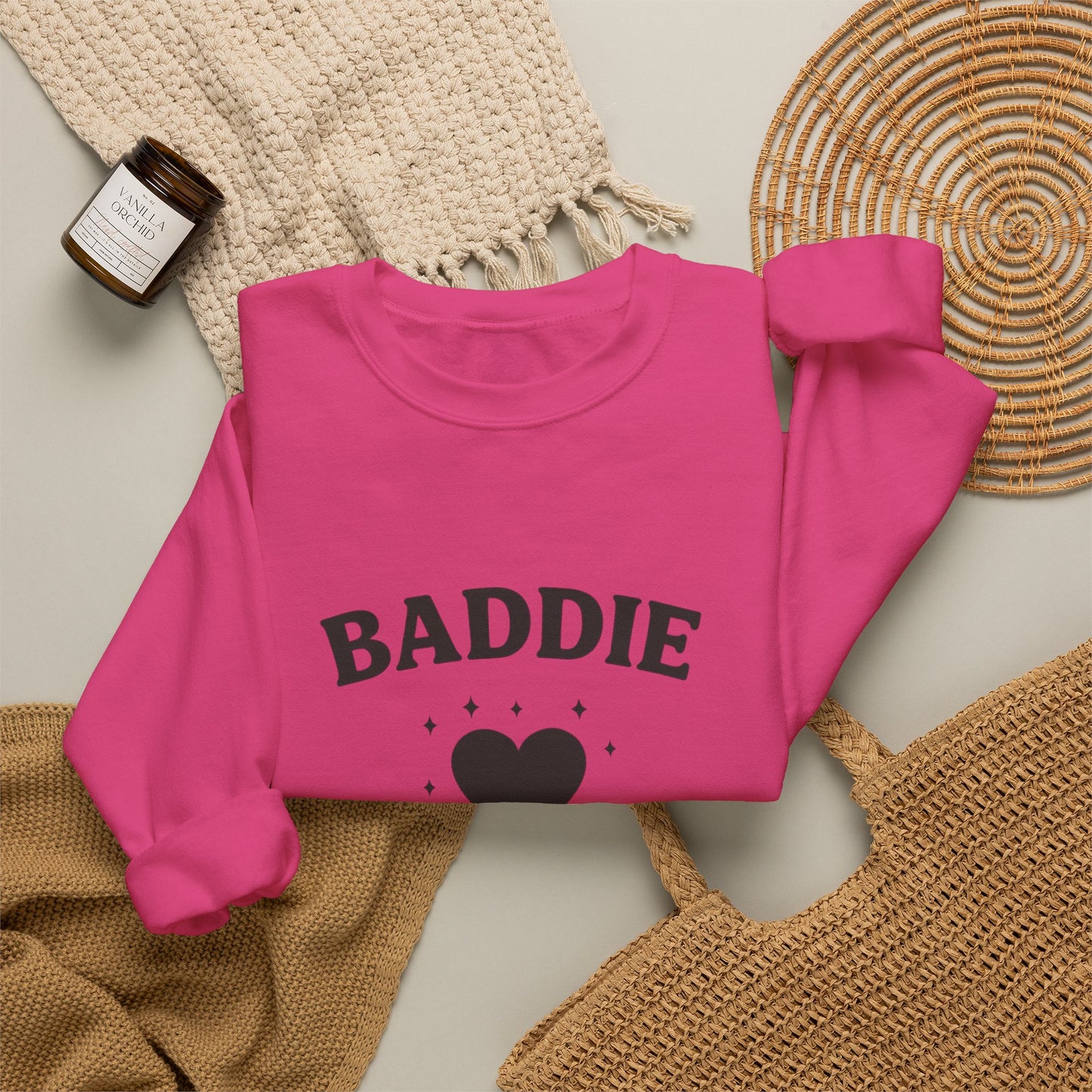 Baddie in Love sweatshirt | Heart typography crewneck