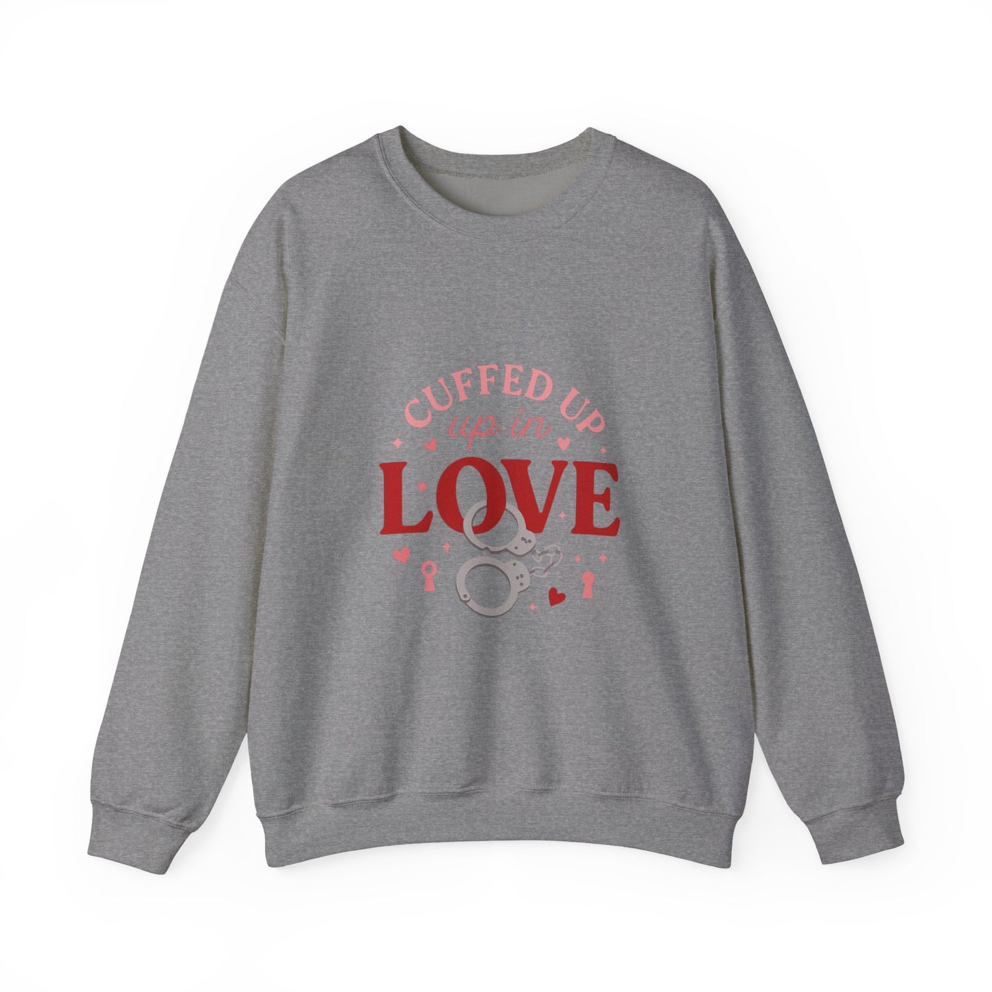 Cuffed Up in Love Crewneck Sweatshirt — Cozy Romantic Pullover