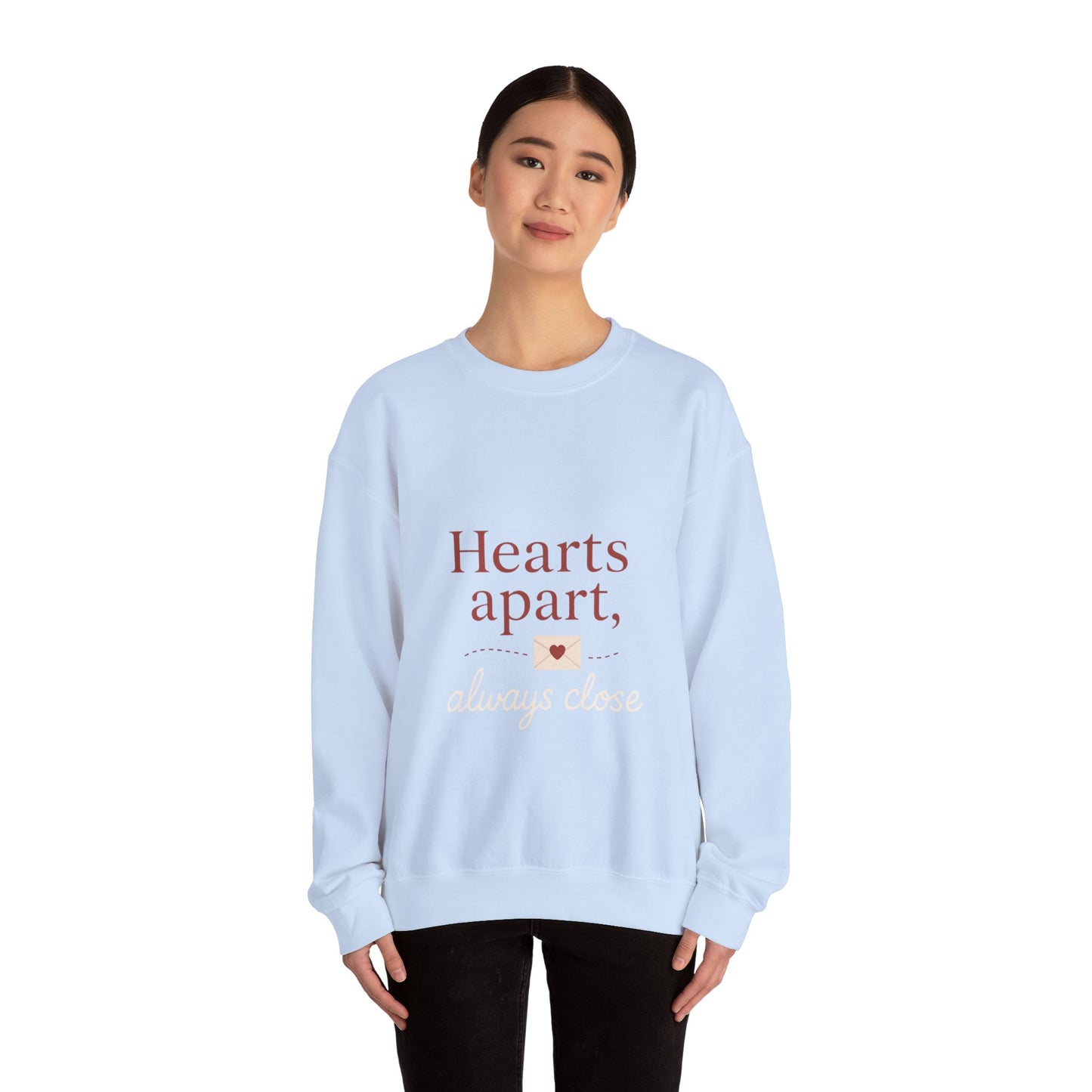Hearts apart letterbox crewneck sweatshirt | long distance relationship