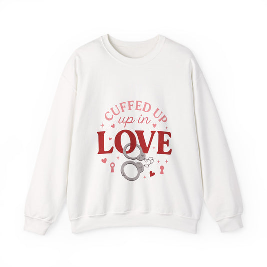 Cuffed Up in Love Crewneck Sweatshirt — Cozy Romantic Pullover