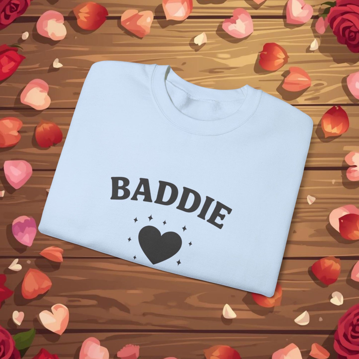Baddie in Love sweatshirt | Heart typography crewneck