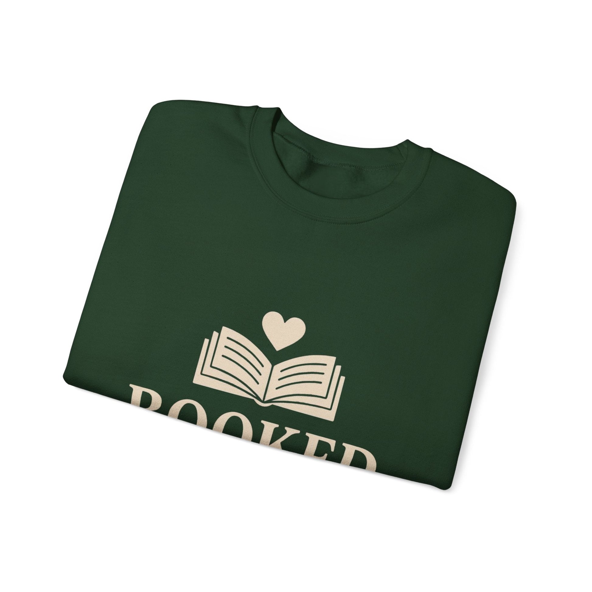 Booked and in Love Sweatshirt | Book Lovers Crewneck, Reading Graphic Printify