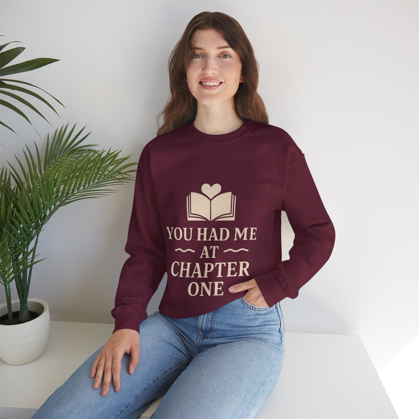 You Turned the Page Book Graphic Sweatshirt | Cozy Reading Quote Crewneck