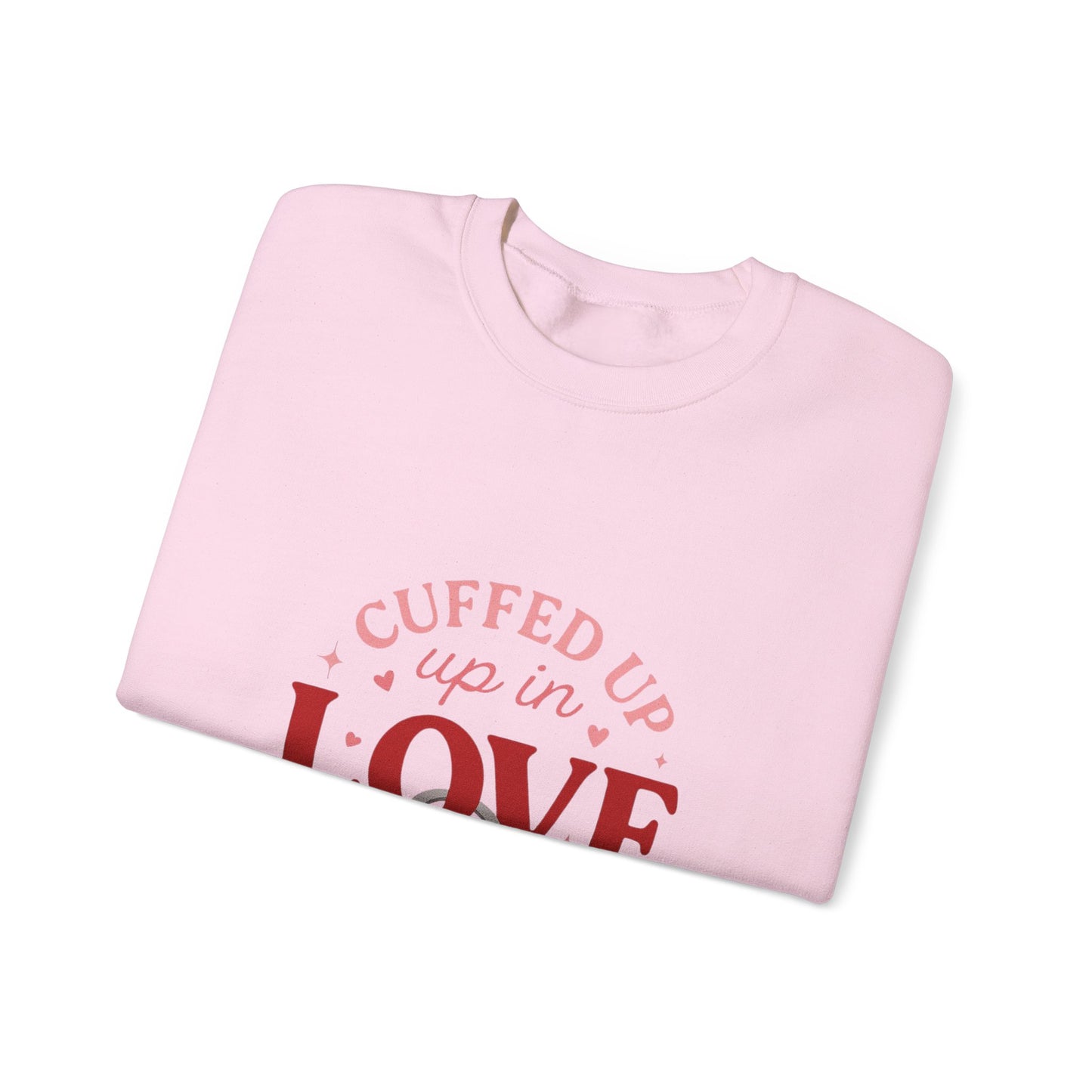 Cuffed Up in Love Crewneck Sweatshirt — Cozy Romantic Pullover