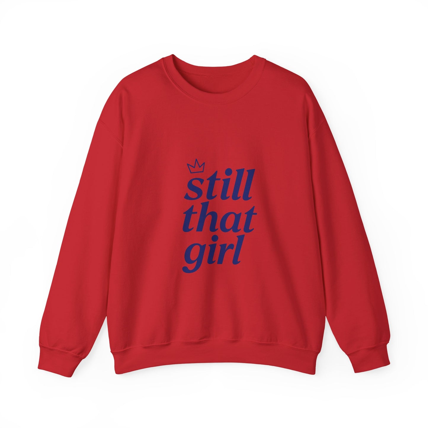 "still that girl" Navy Script Cozy Pullover