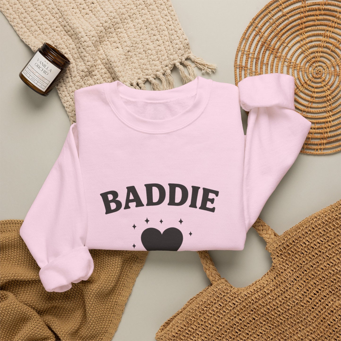 Baddie in Love sweatshirt | Heart typography crewneck