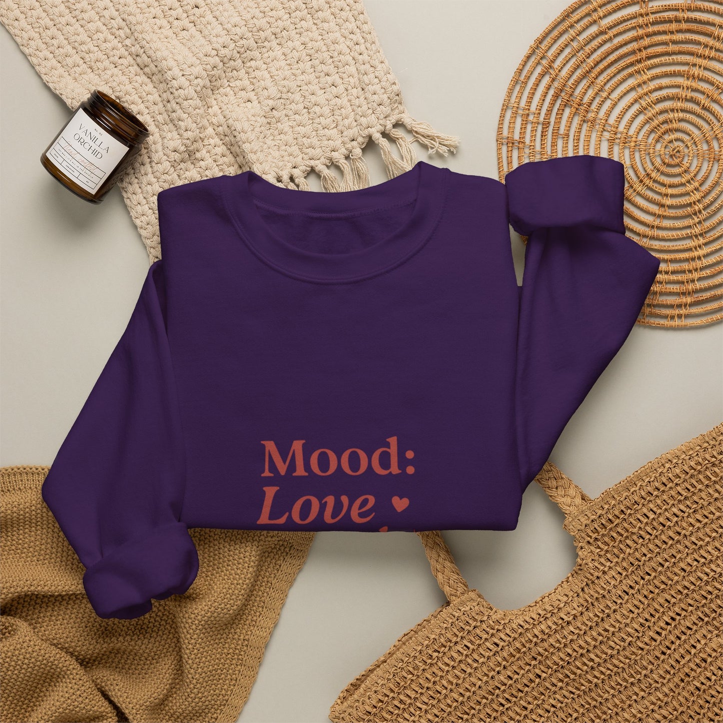 Mood: Love and Chill sweatshirt | Cozy slogan crewneck