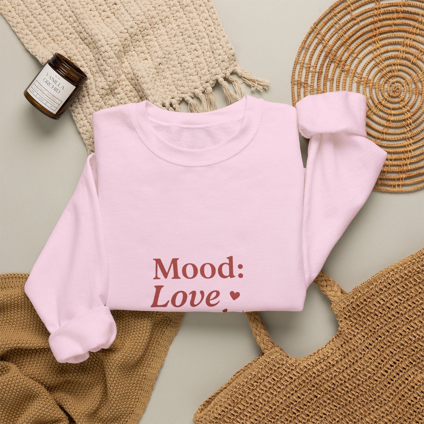 Mood: Love and Chill sweatshirt | Cozy slogan crewneck