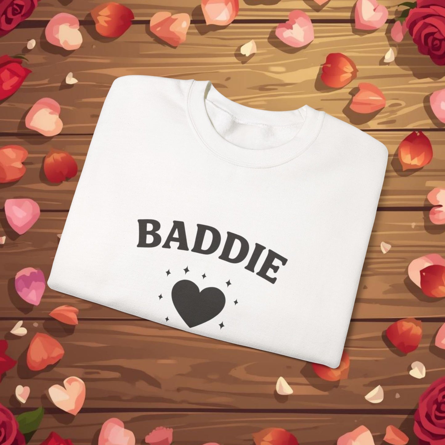 Baddie in Love sweatshirt | Heart typography crewneck