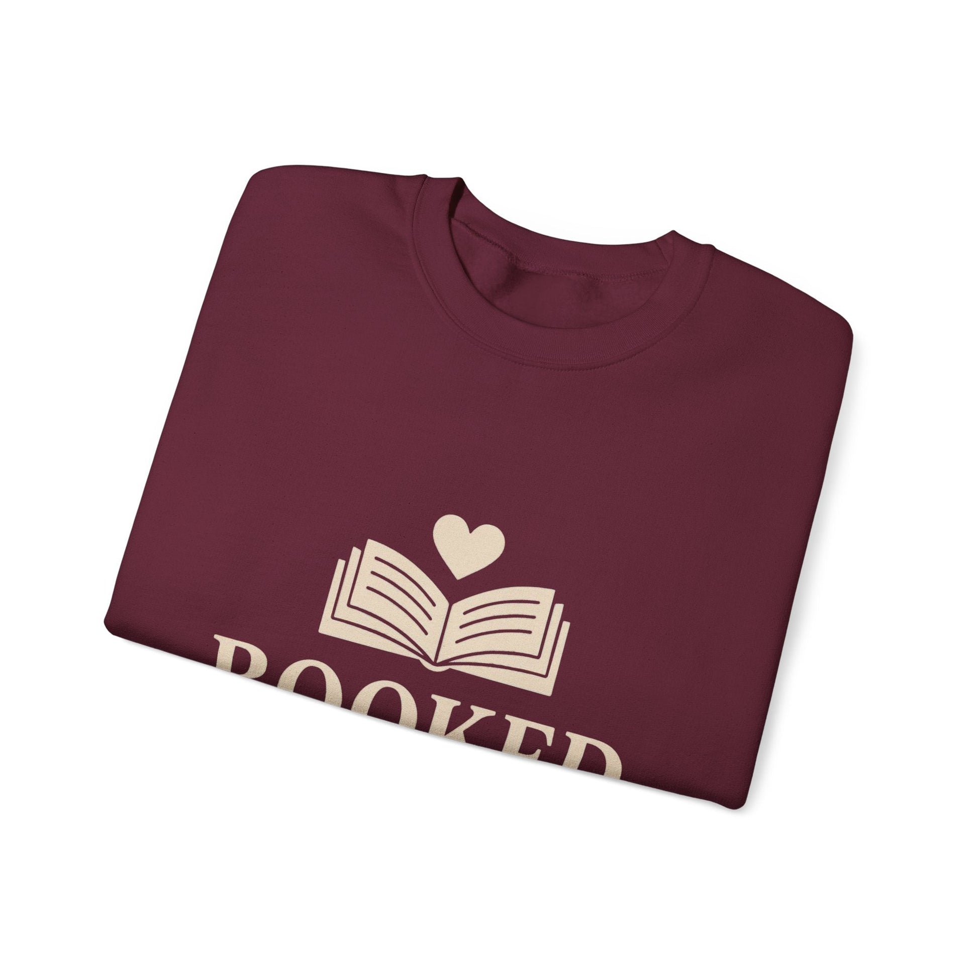 Booked and in Love Sweatshirt | Book Lovers Crewneck, Reading Graphic Printify