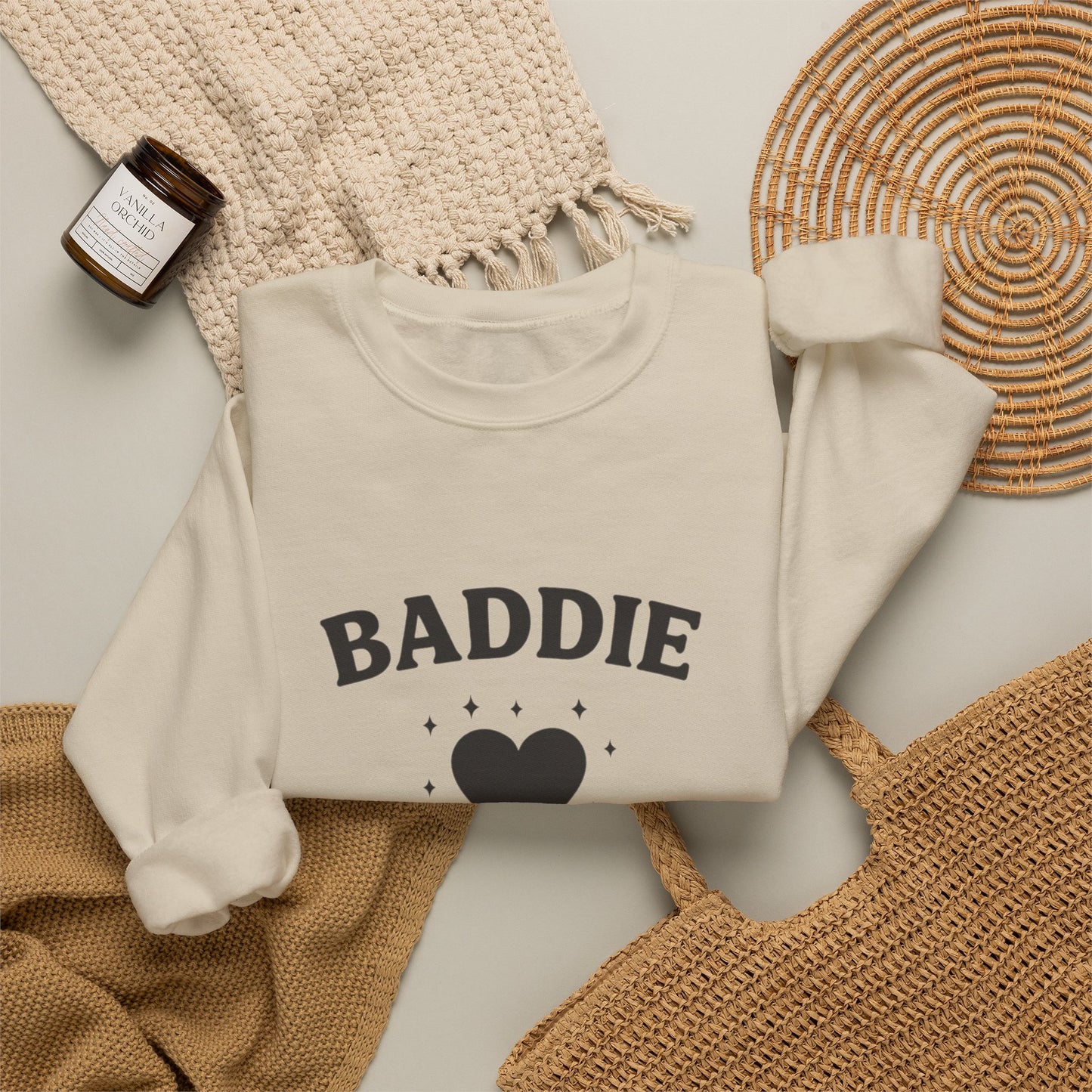 Baddie in Love sweatshirt | Heart typography crewneck