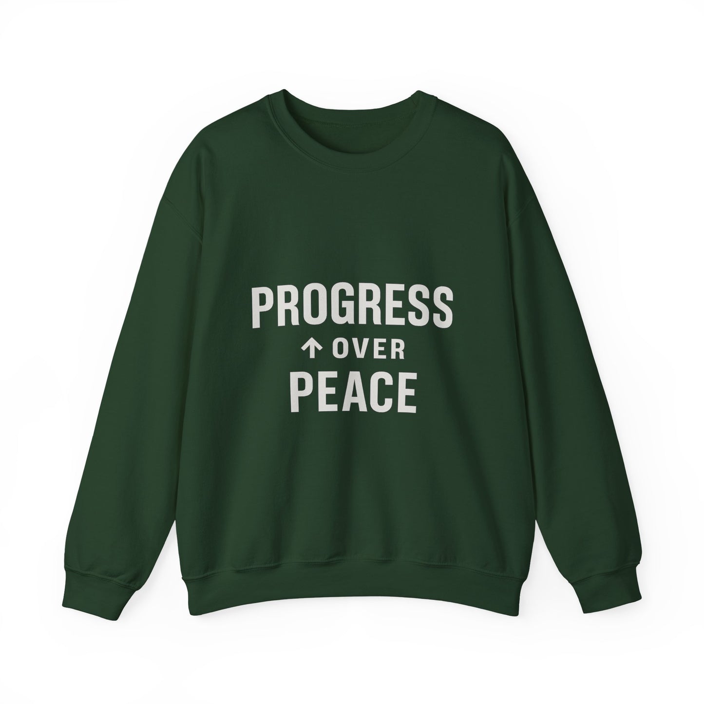 Peace Over Progress Sweatshirt — Minimalist Statement Crewneck